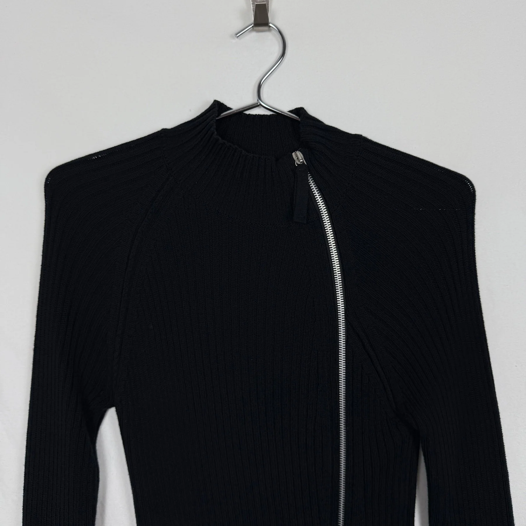 00s Jean Paul Gaultier Asymetric Zip Up Sweater - Image 3