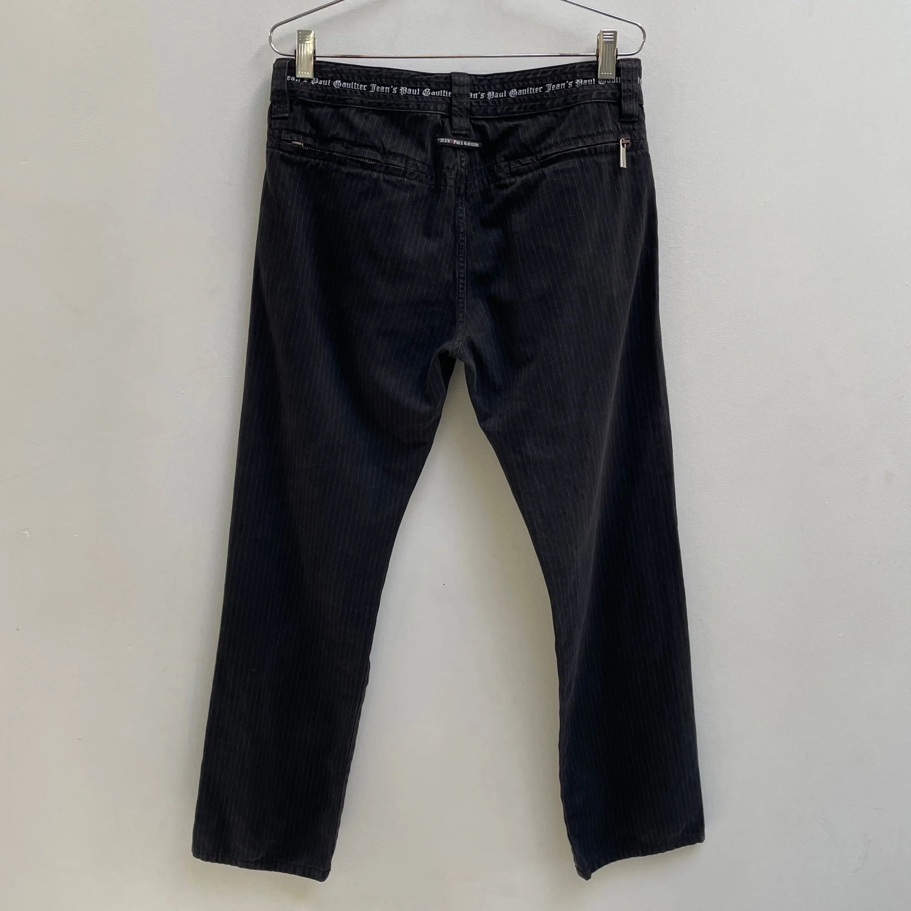 00s Jean Paul Gaultier Striped Straight Leg Jeans - Image 2