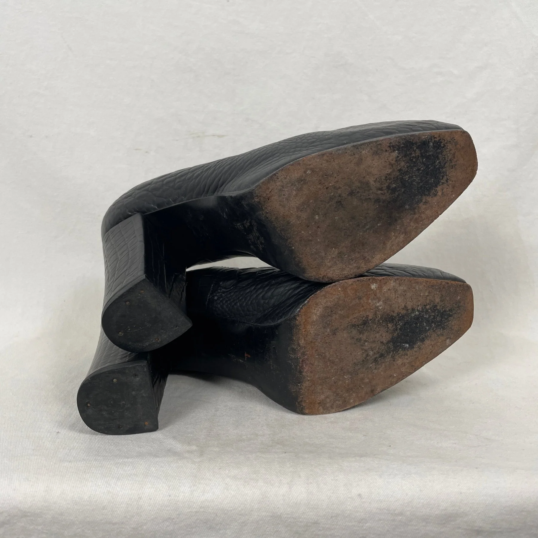 00s Junya Watanabe Square Toe Croc Heels - Image 5