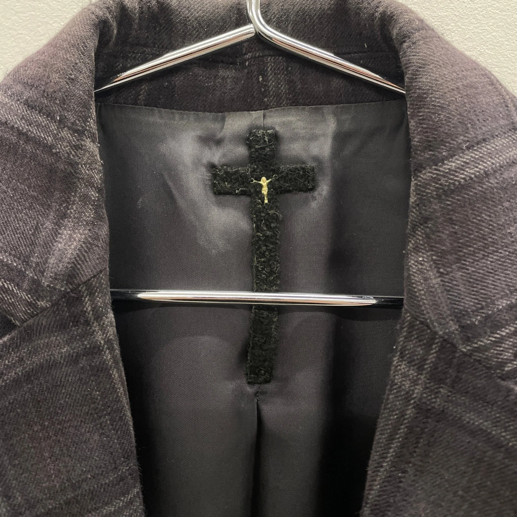 00s Le Grand Blue Plaid Frayed Blazer - Image 9