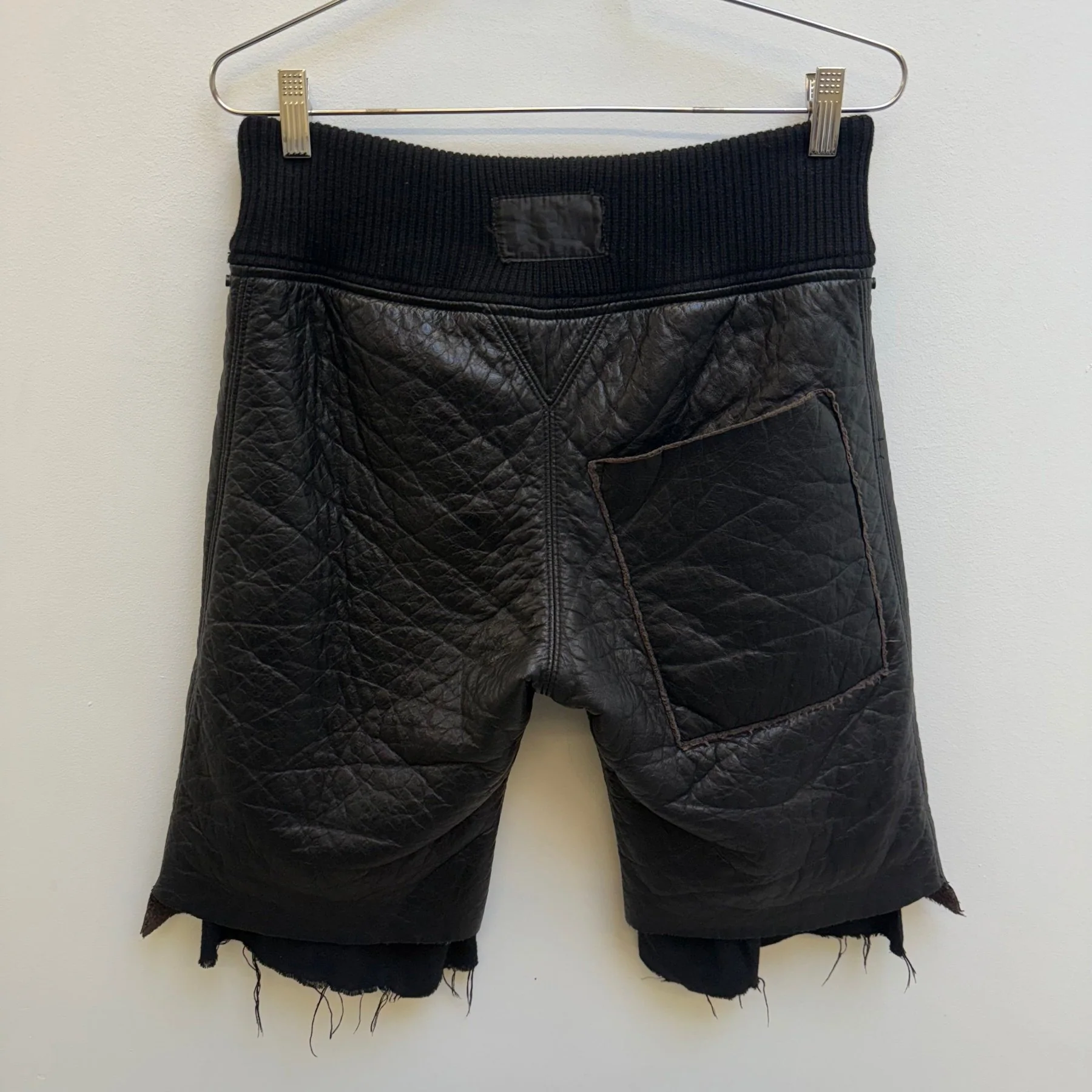 00s Le Grande Bleu (L.G.B.) Layered Deer Leather Shorts - Image 2