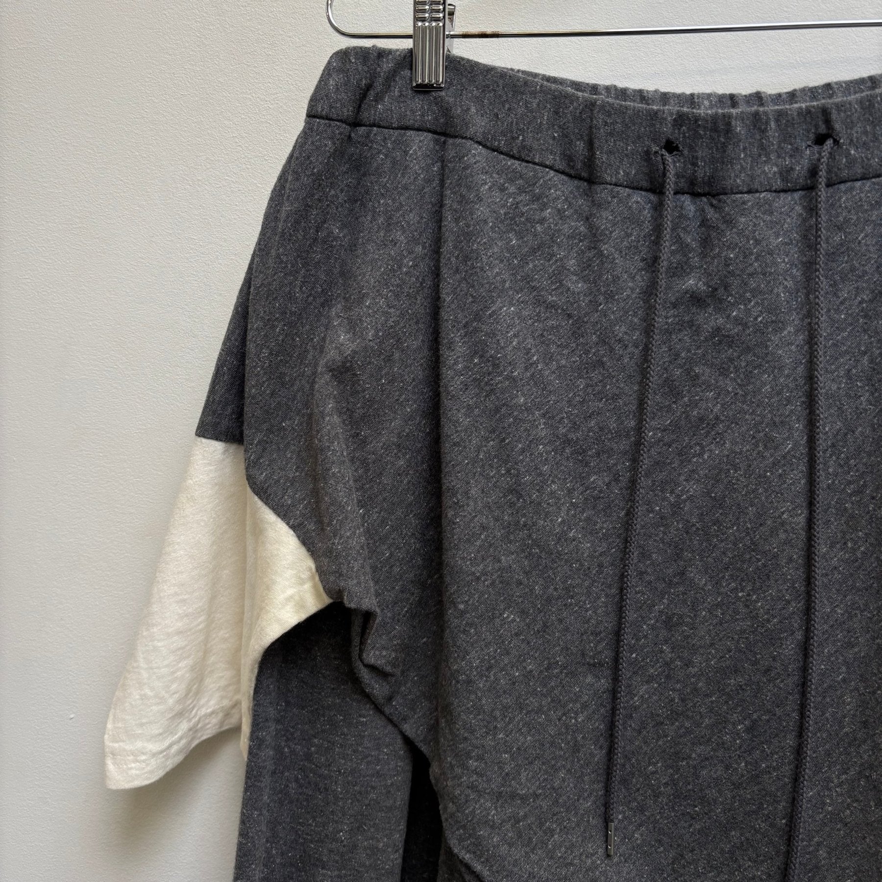 00s Mihara Yasuhiro Drop Crotch T-Shirt Cropped Sweats - Image 3