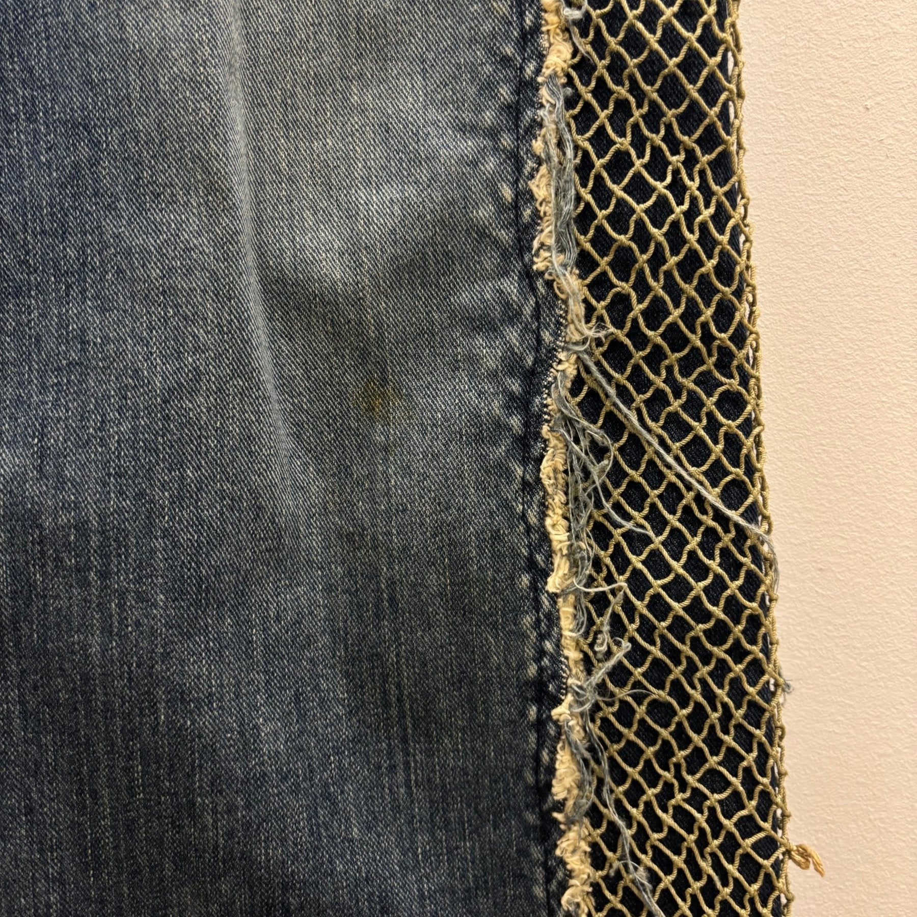00s Mihara Yasuhiro Netted Side Jeans - Image 13