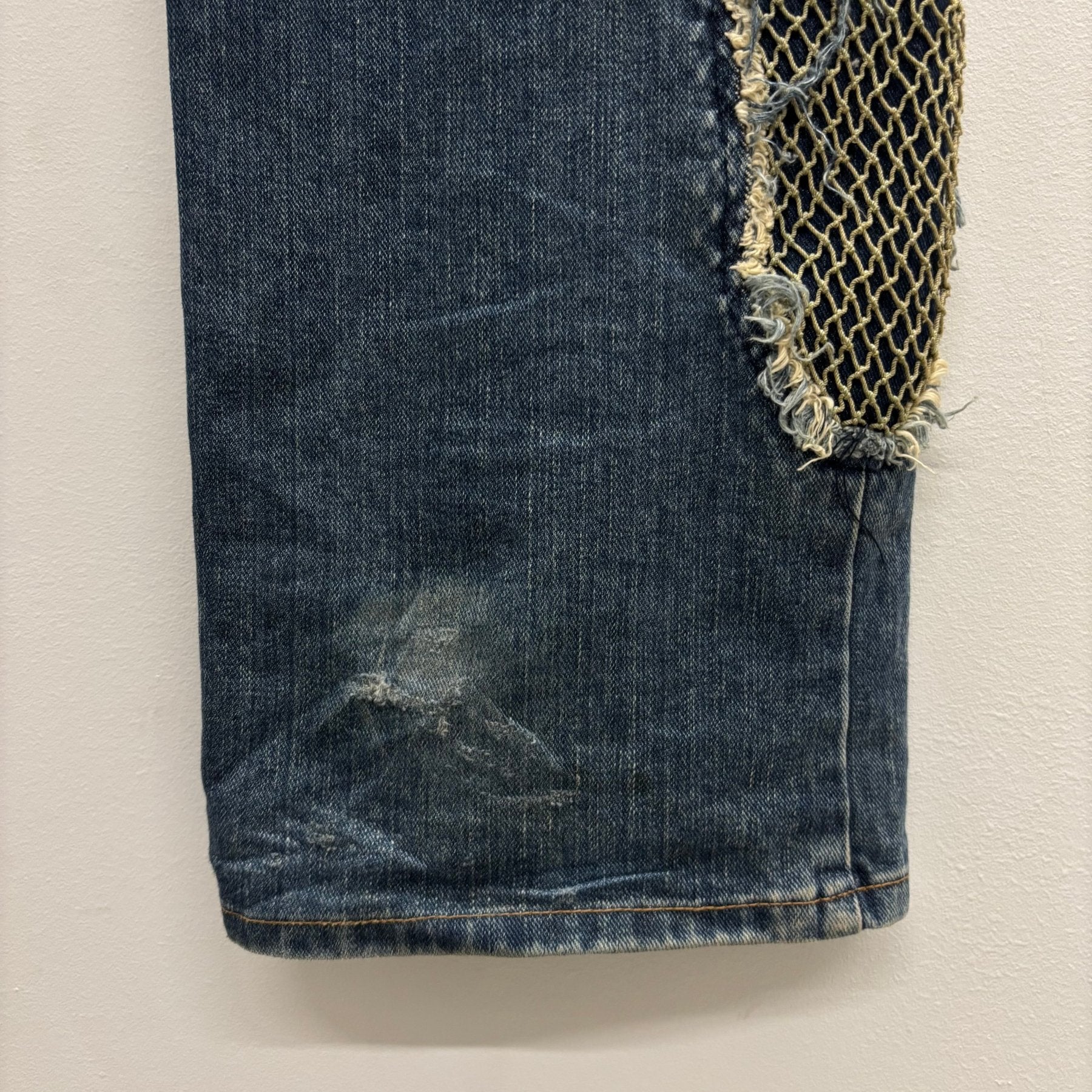 00s Mihara Yasuhiro Netted Side Jeans - Image 14
