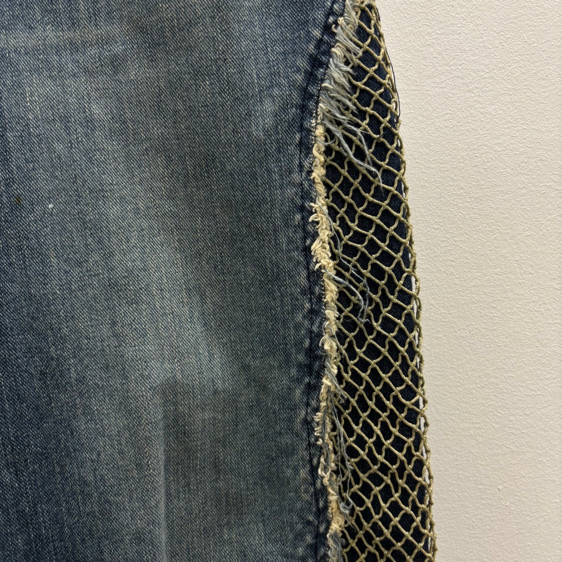 00s Mihara Yasuhiro Netted Side Jeans - Image 5
