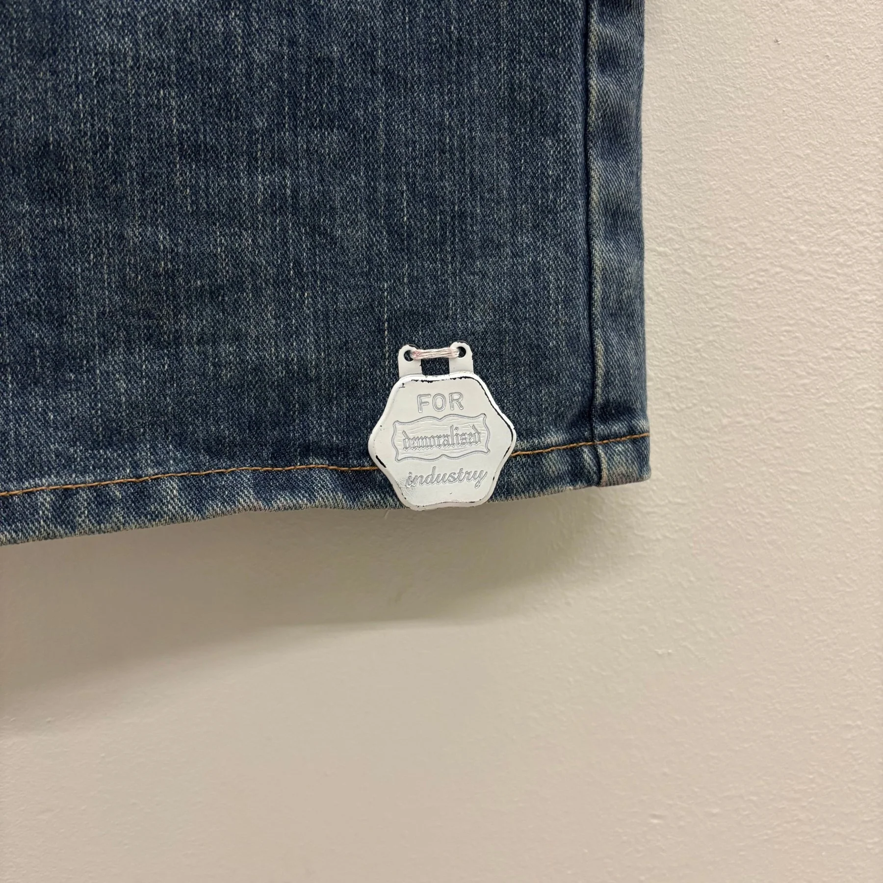 00s Mihara Yasuhiro Netted Side Jeans - Image 6