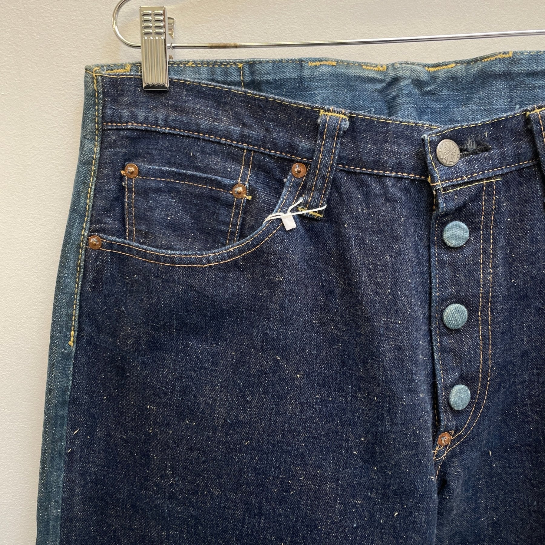 00s Mihara Yasuhiro X Sugar Cane Tie Back Selvedge Denim Jeans - Image 5