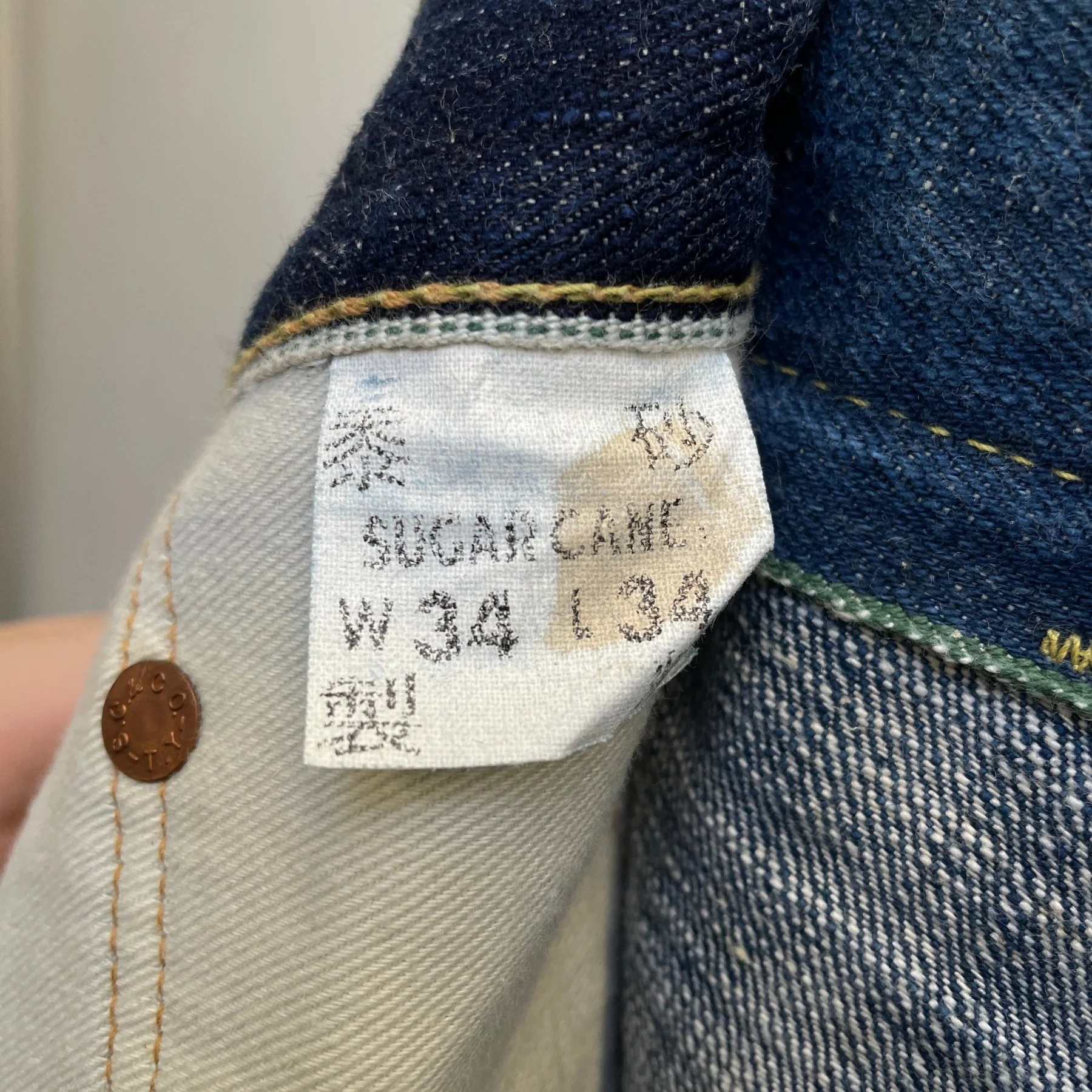 00s Mihara Yasuhiro X Sugar Cane Tie Back Selvedge Denim Jeans - Image 9