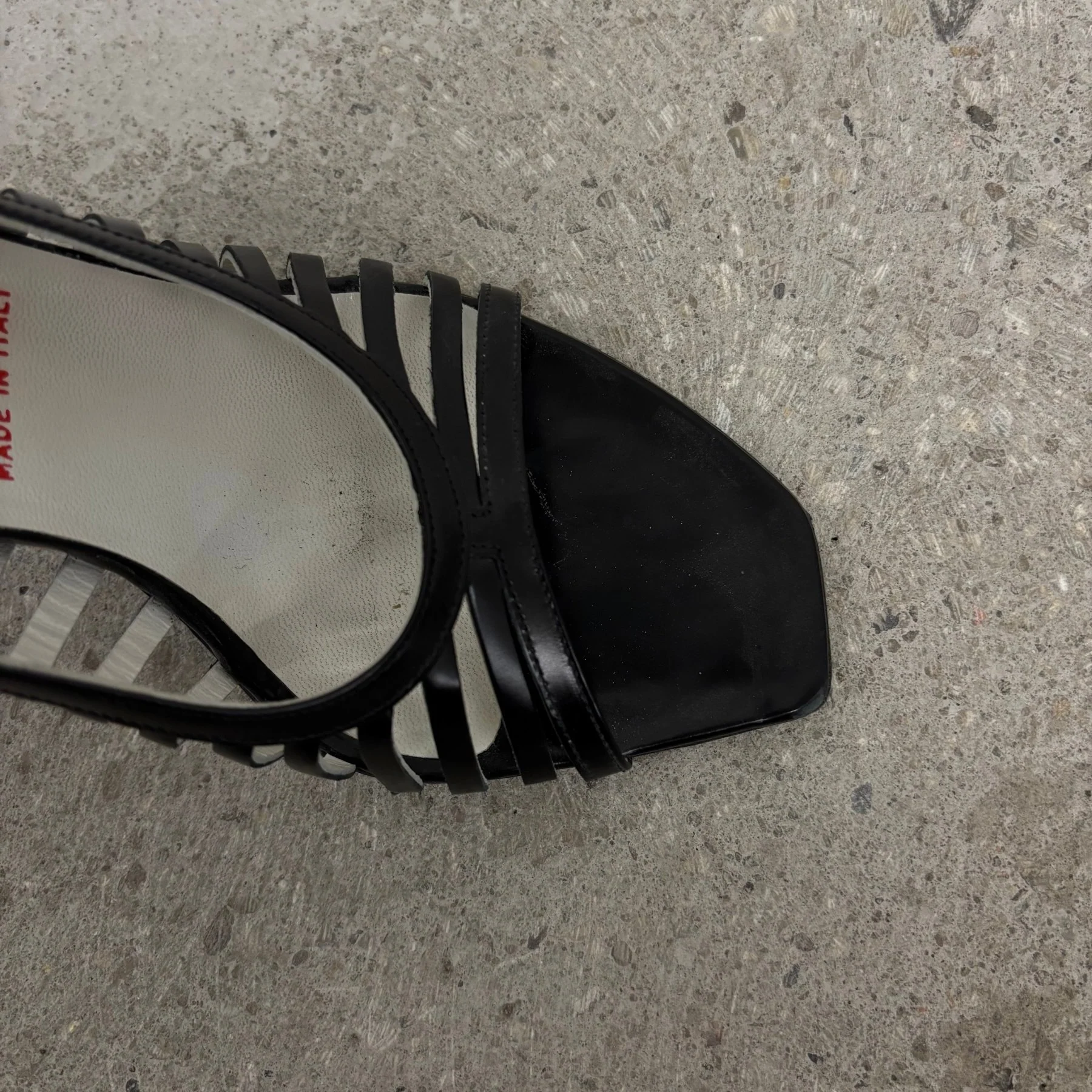00s Miu Miu Caged Open Toe Leather Heels - Image 7