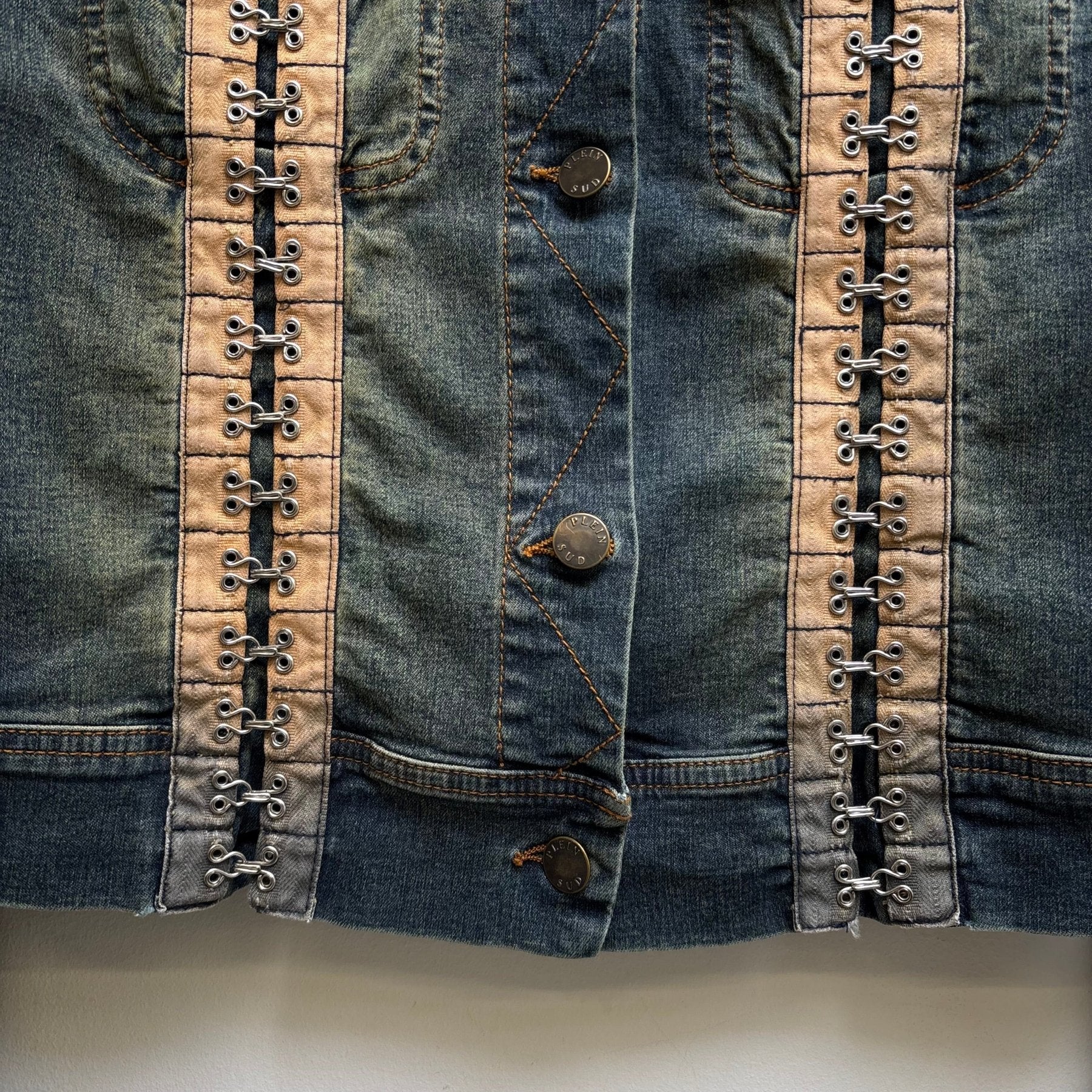 00s Plein Sud Distressed "Lee Rider" Style Denim Jacket - Image 4