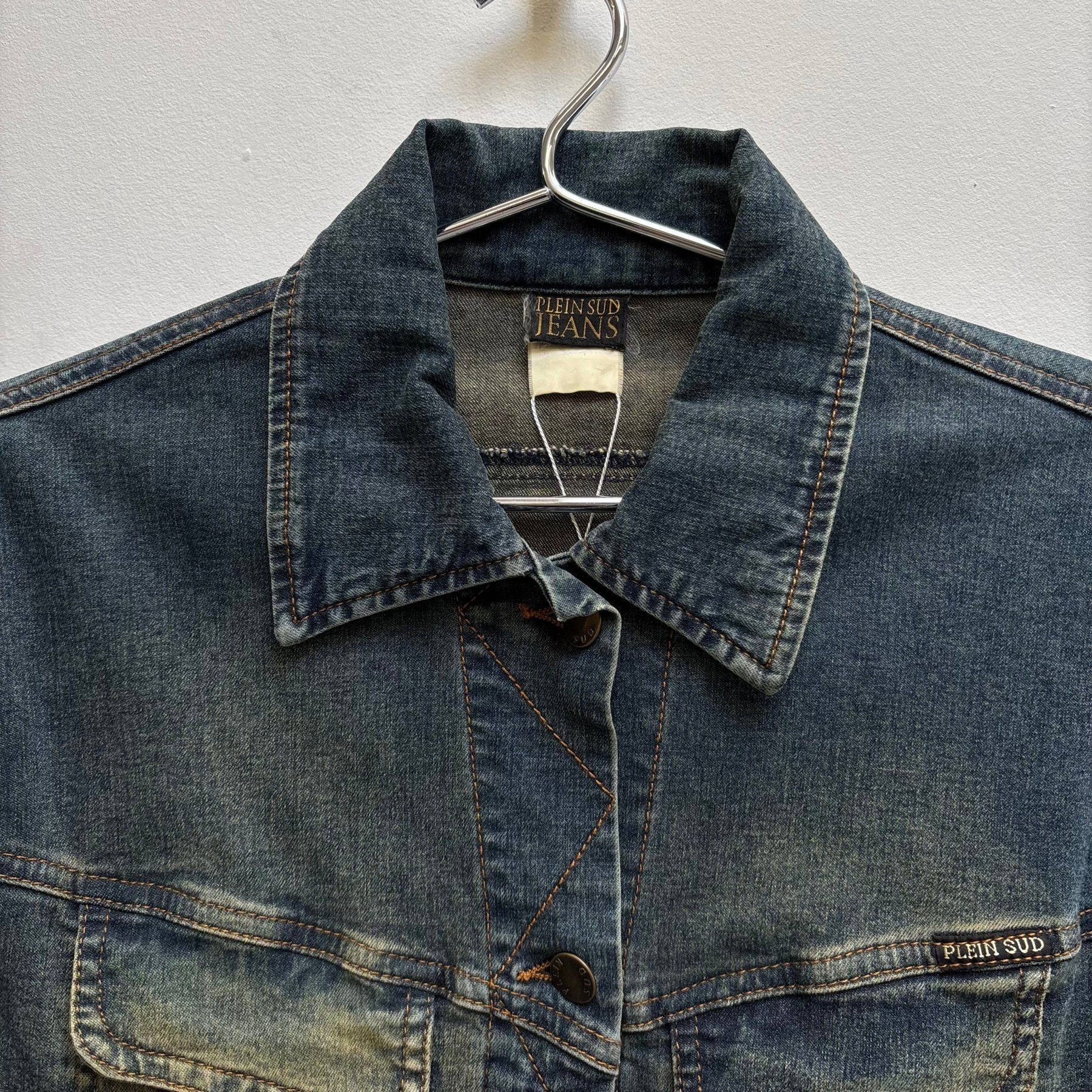 00s Plein Sud Distressed "Lee Rider" Style Denim Jacket - Image 7