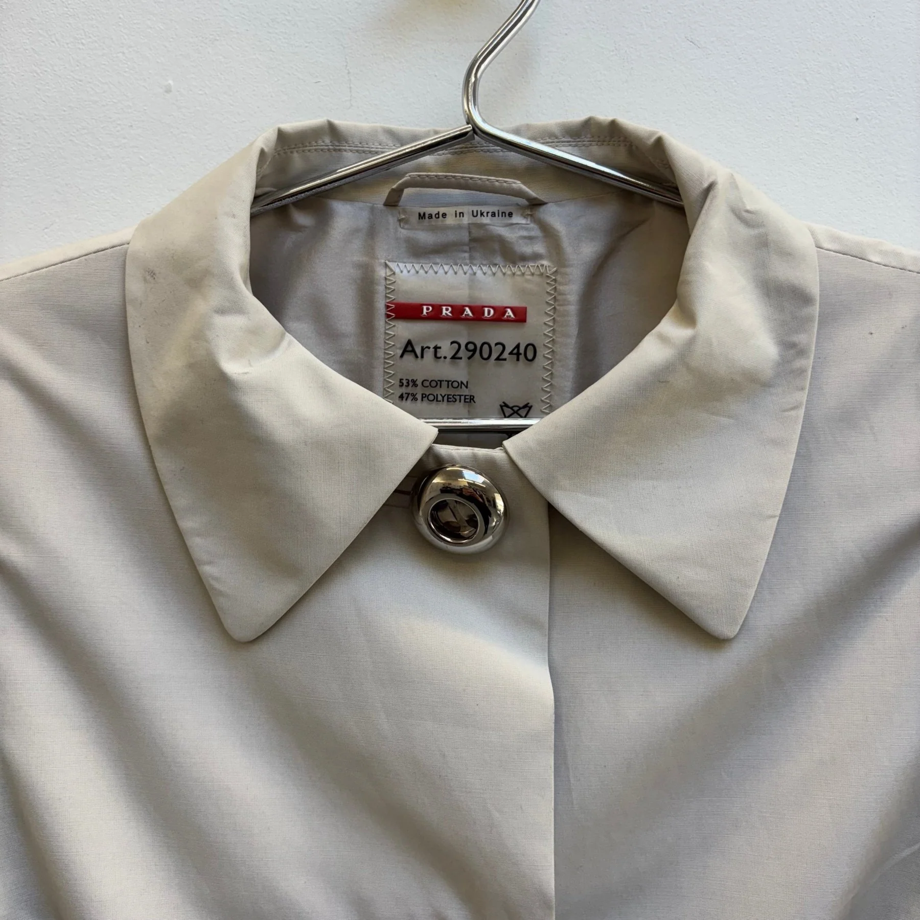 00s Prada Pleated French Trench Coat - Image 3