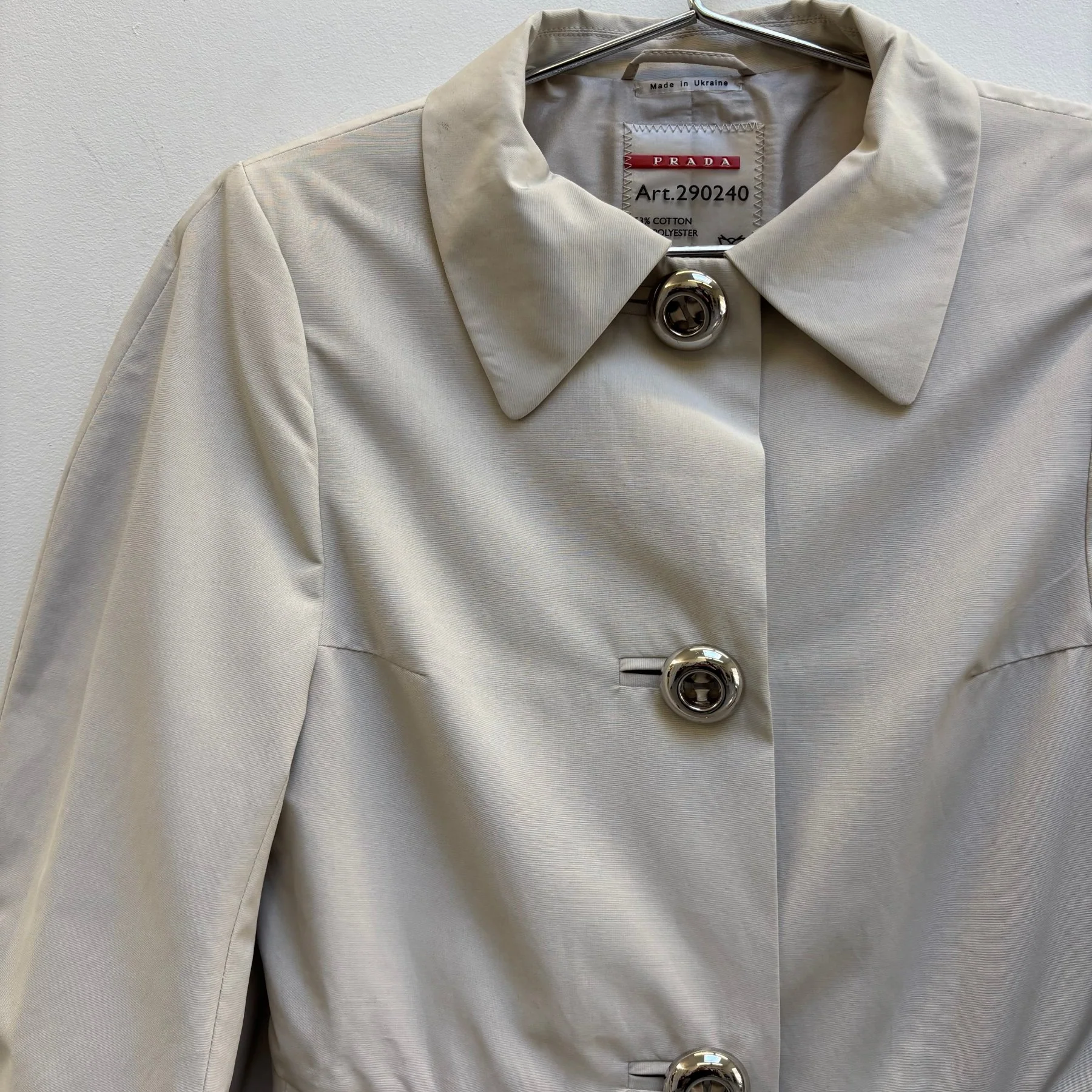 00s Prada Pleated French Trench Coat - Image 5