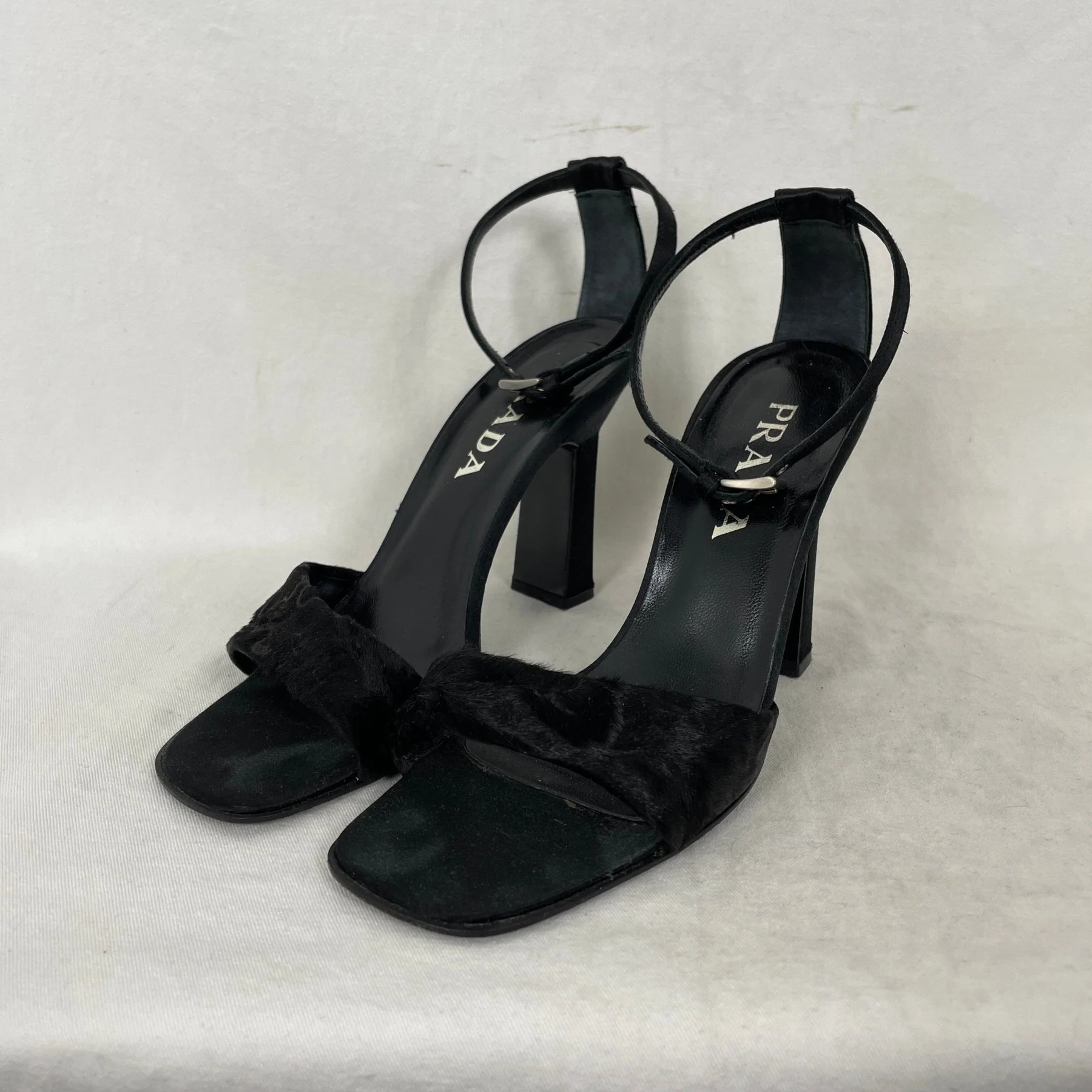 00s Prada Pony Hair Ankle Strap Heels - Image 3