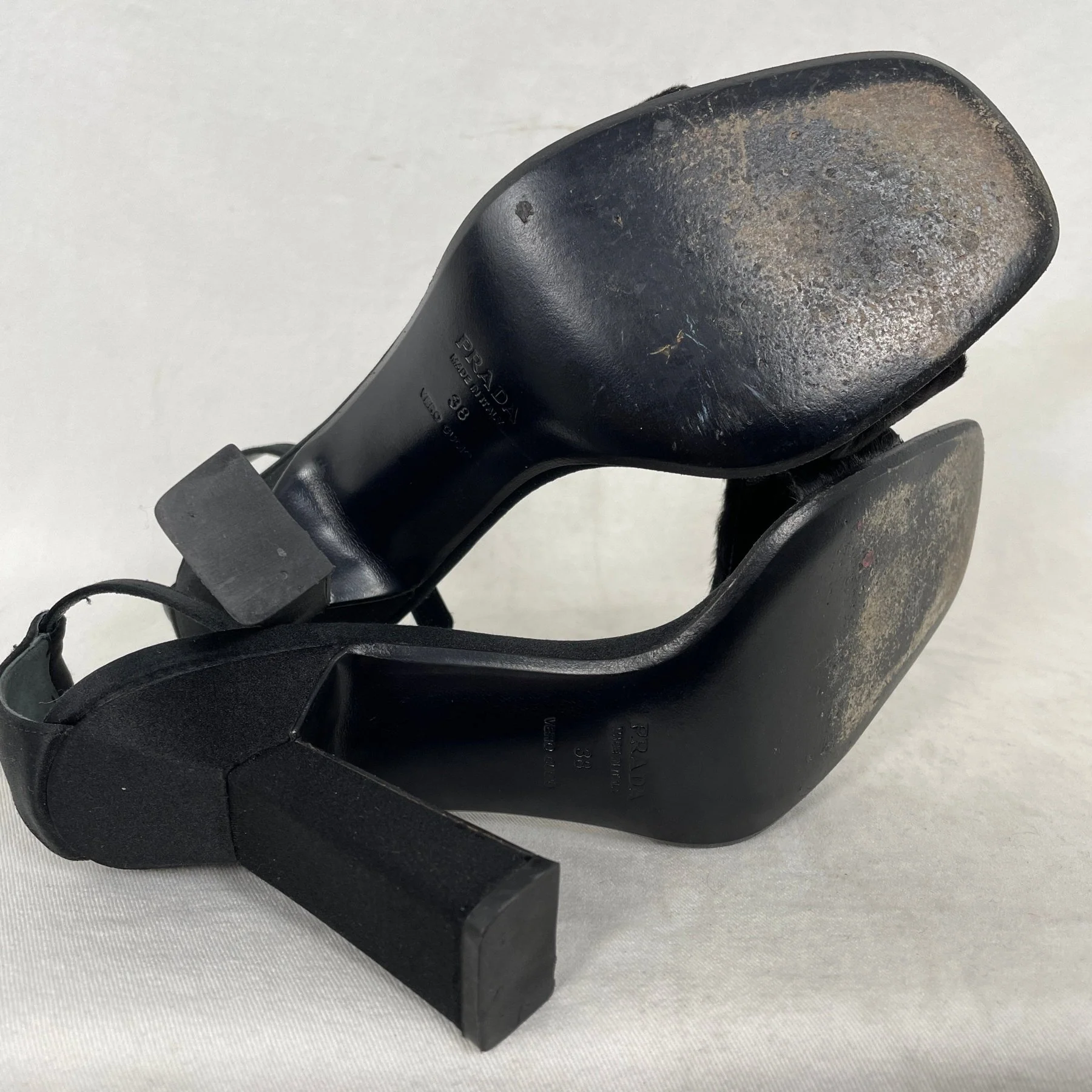 00s Prada Pony Hair Ankle Strap Heels - Image 5