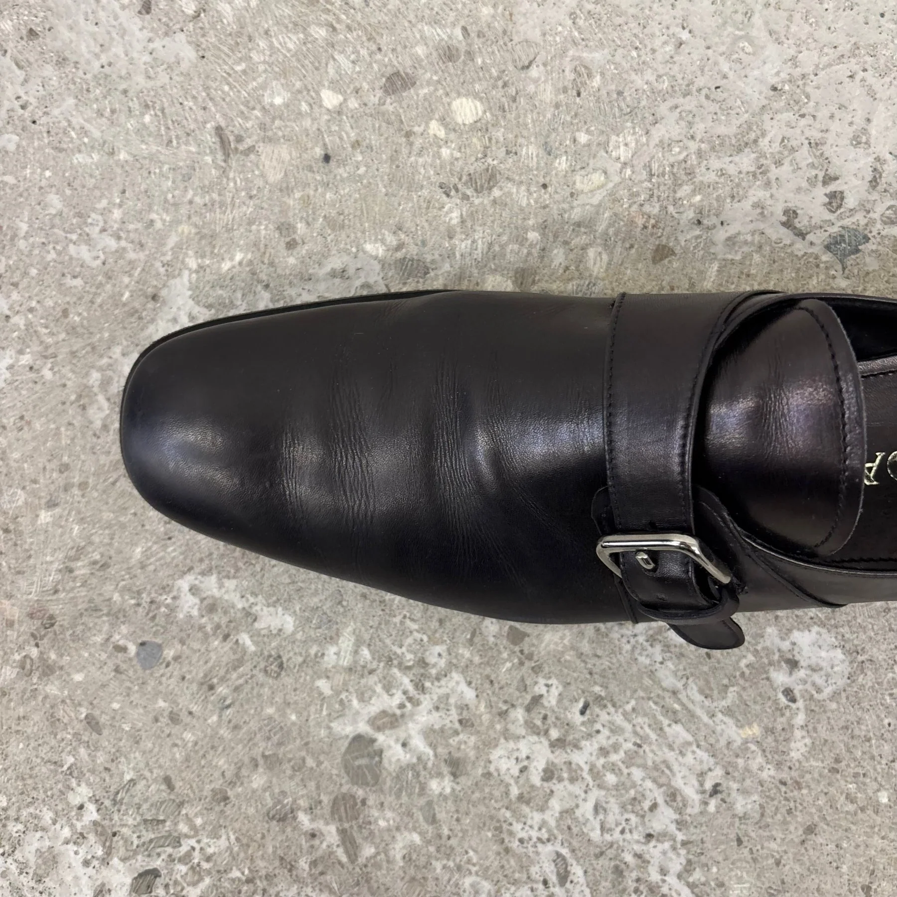 00s Prada Spazzolato Leather Monk Strap Loafers - Image 6