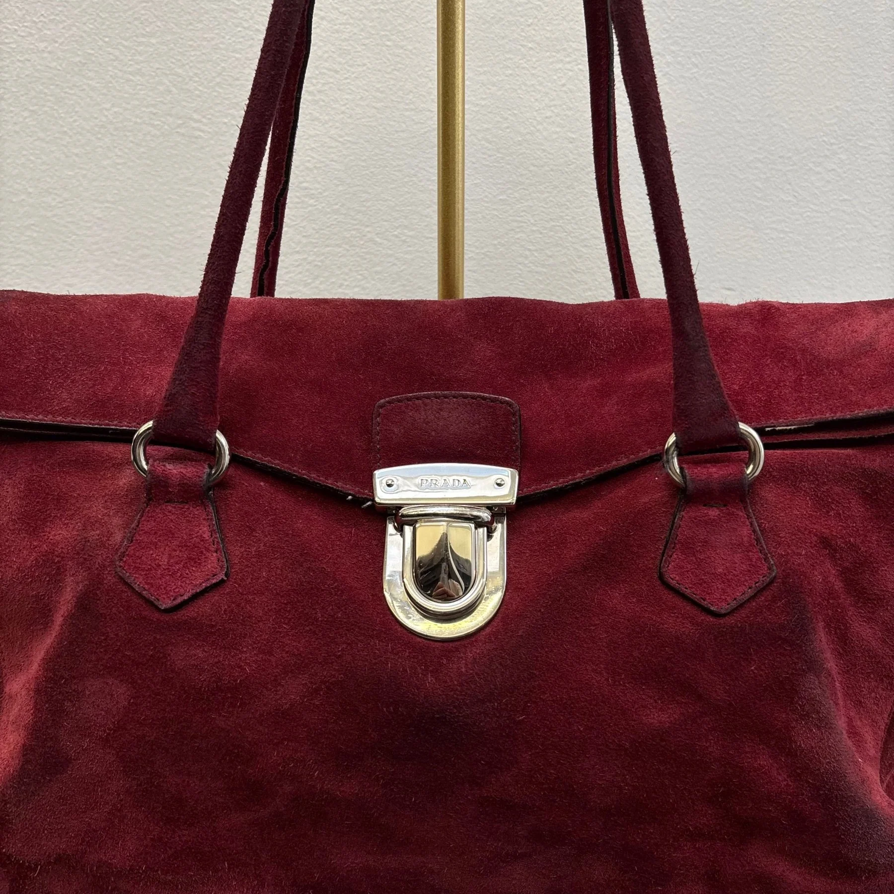 00s Prada Suede Camoscio Shoulder Bag - Image 3