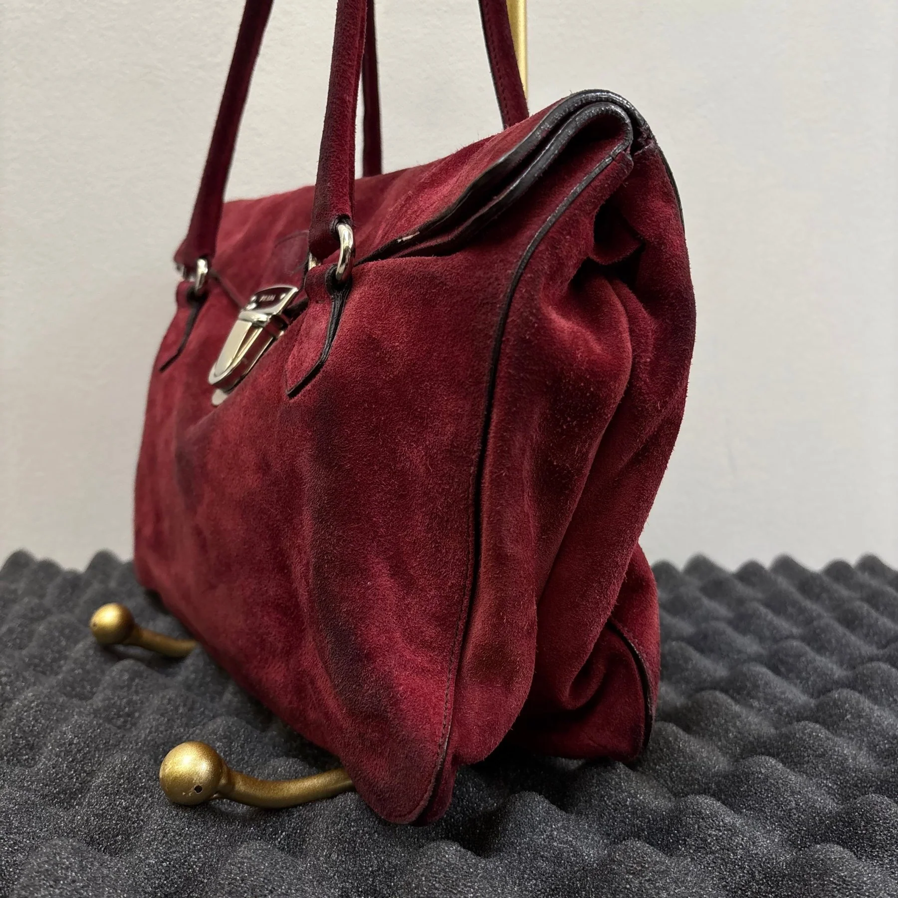 00s Prada Suede Camoscio Shoulder Bag - Image 7
