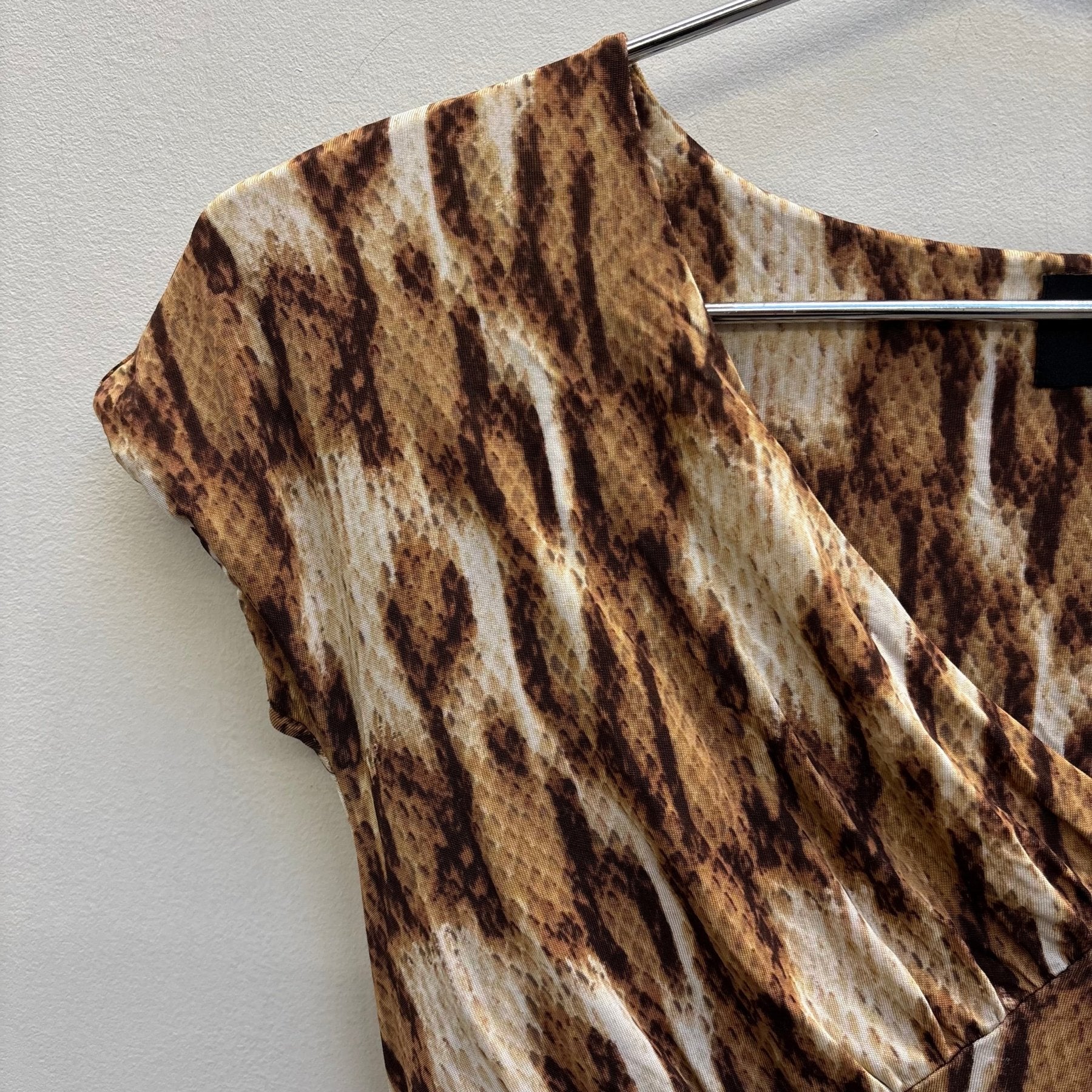 00s Roberto Cavalli Asymmetrical Animal Print Mini Dress - Image 5