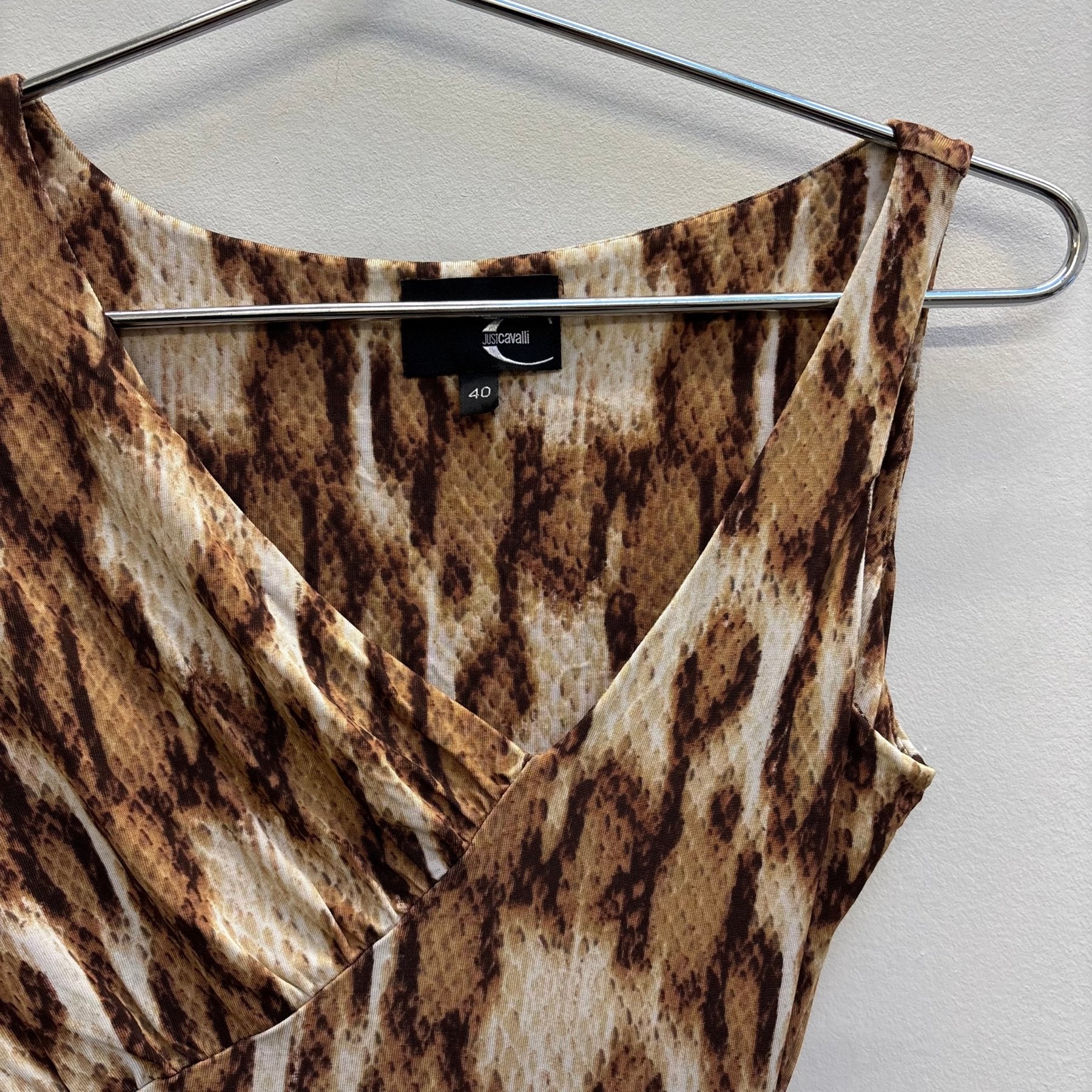 00s Roberto Cavalli Asymmetrical Animal Print Mini Dress - Image 6