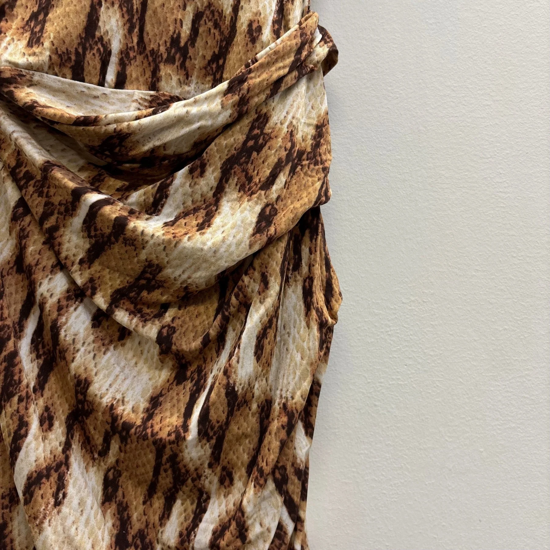 00s Roberto Cavalli Asymmetrical Animal Print Mini Dress - Image 8