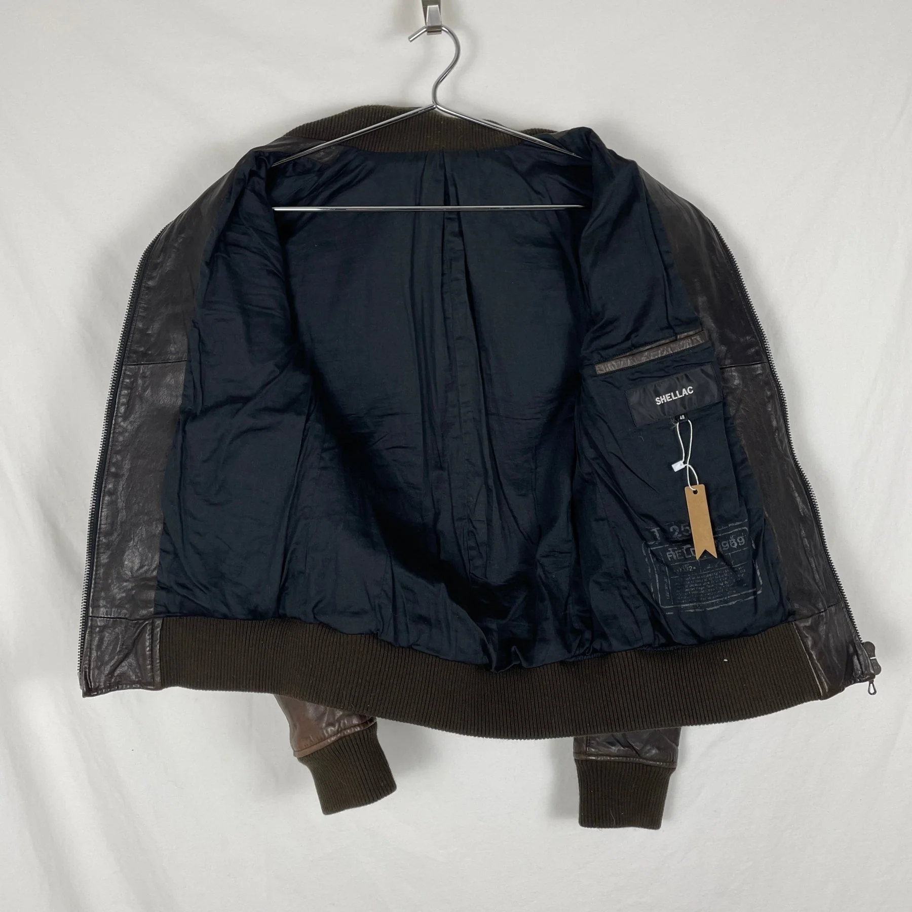 00s Shellac Cargo Pocket Leather Jacket - Image 7
