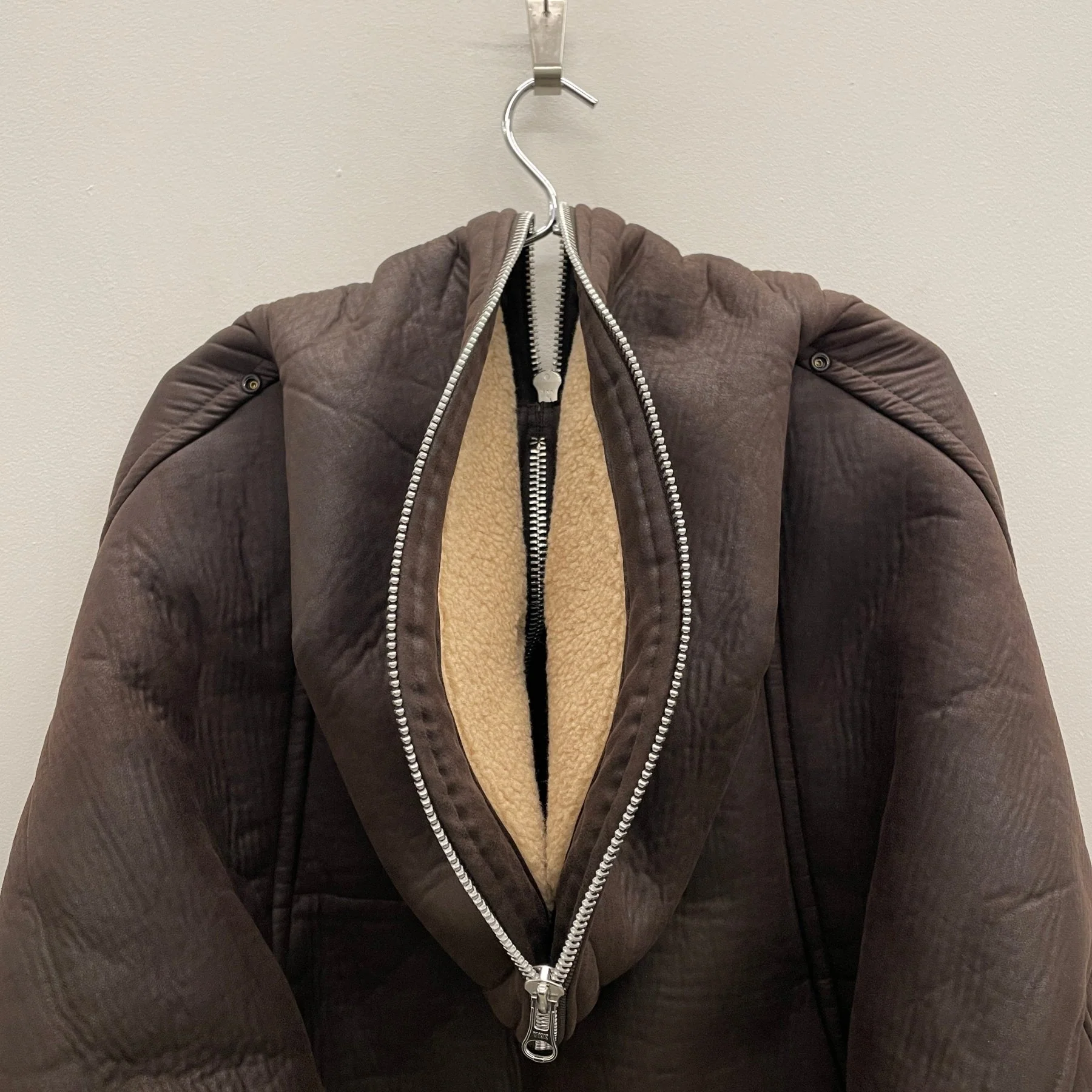 00s Zucca Shearling Hooded Jacket - Image 5