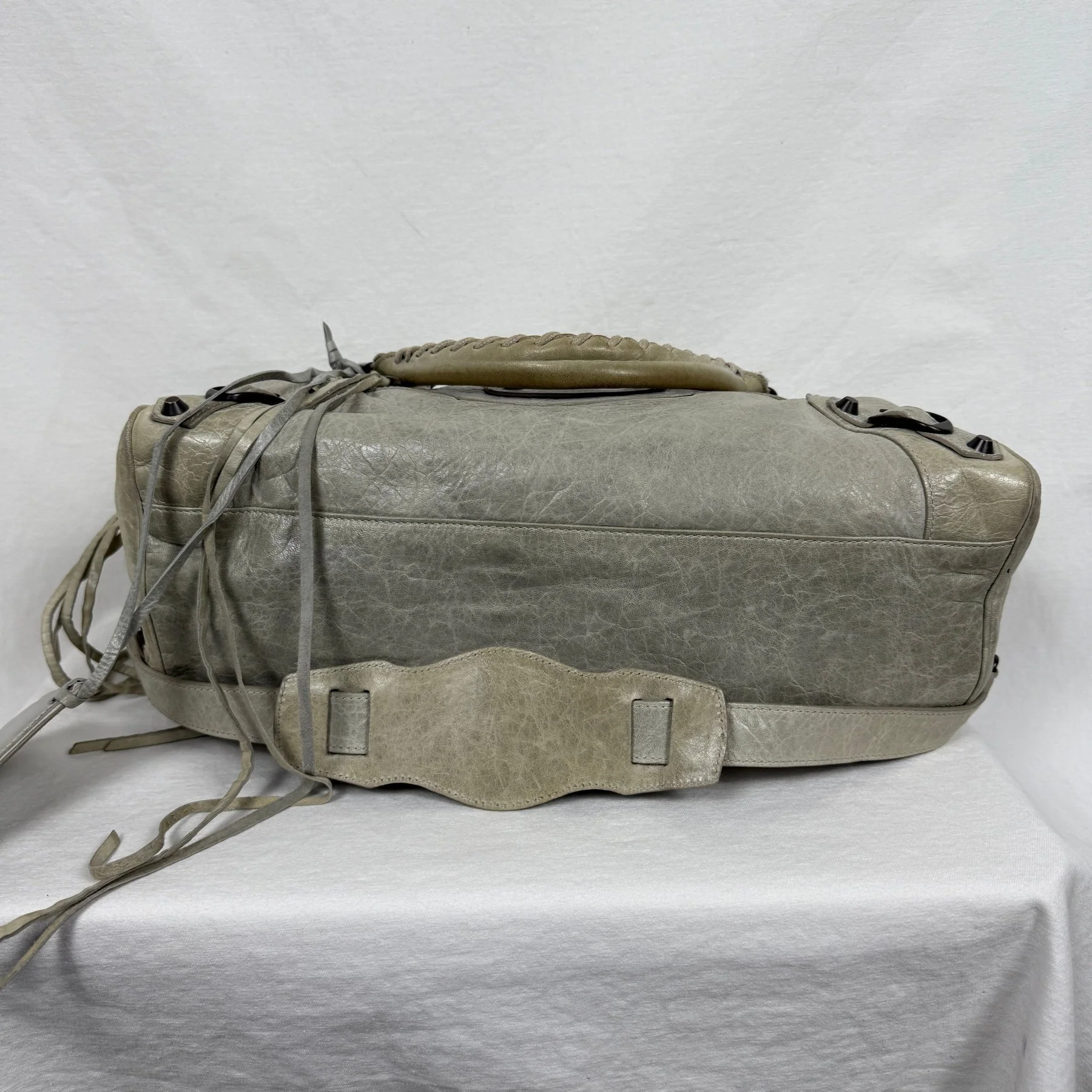 08 Balenciaga Grey/Pistachio Green Twiggy Bag - Image 4