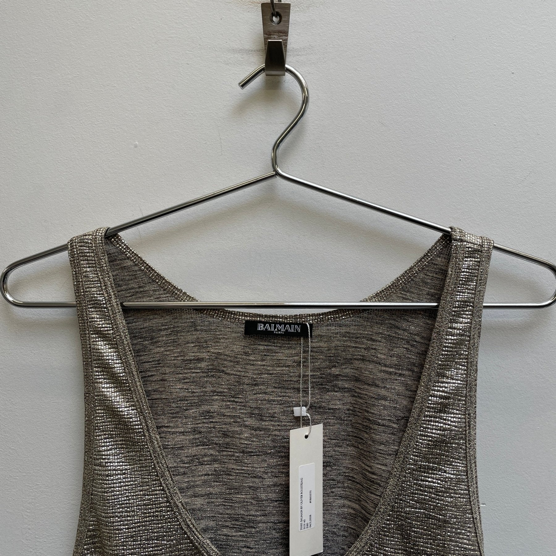2010s Balmain by Olivier Rousteing Shiny Gold Tank Top - Image 3