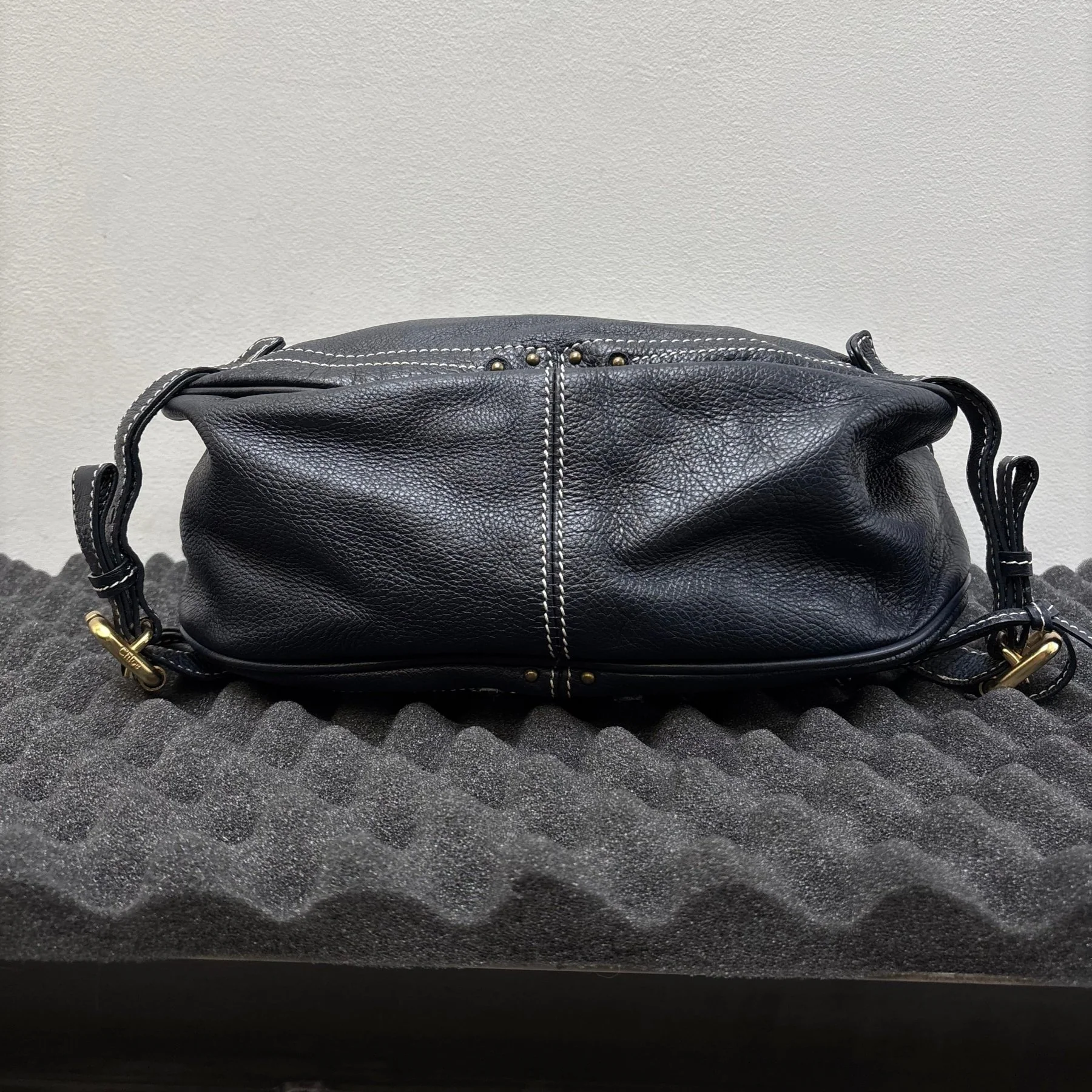 2010s Chloé Studded Leather Paraty Satchel Bag - Image 11