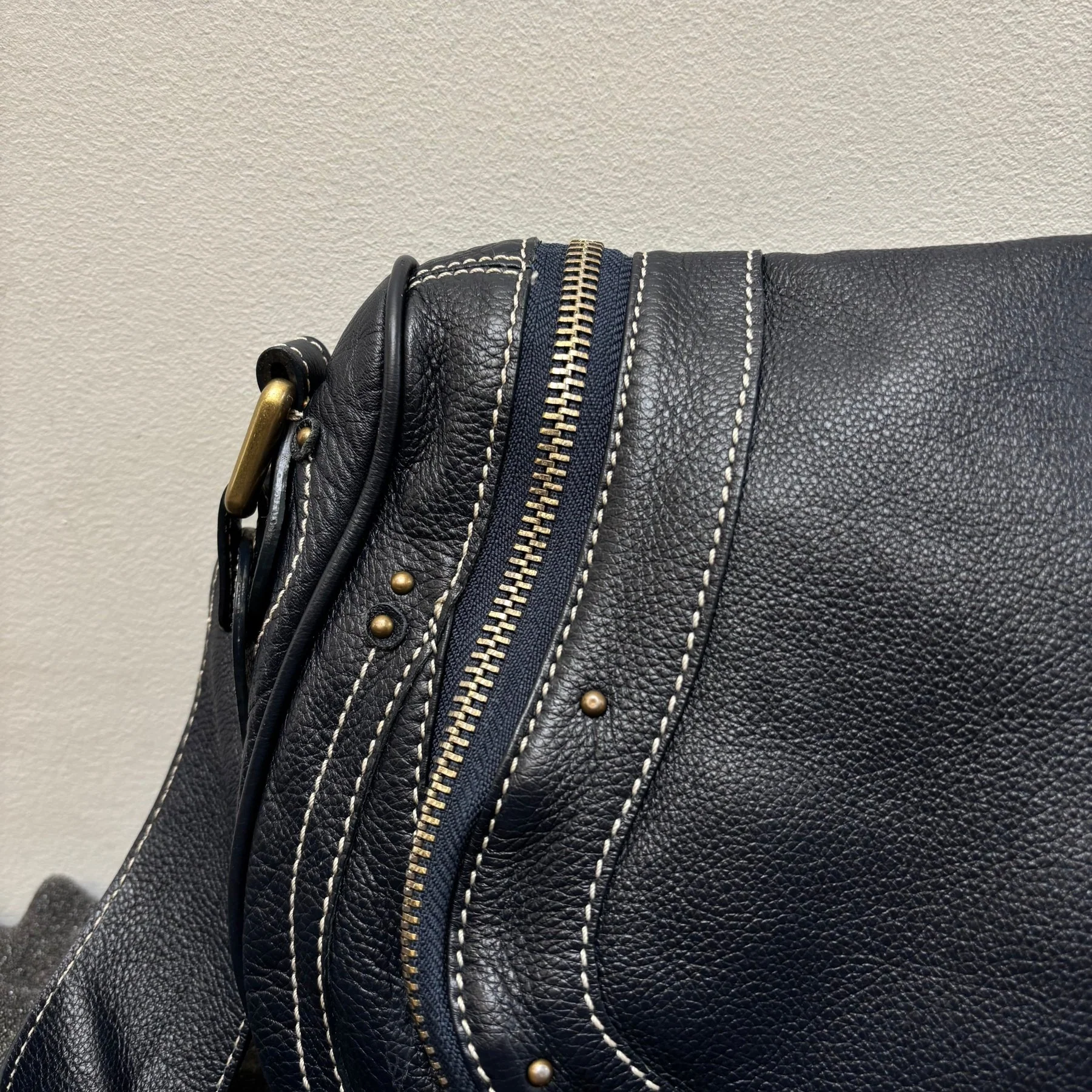2010s Chloé Studded Leather Paraty Satchel Bag - Image 3