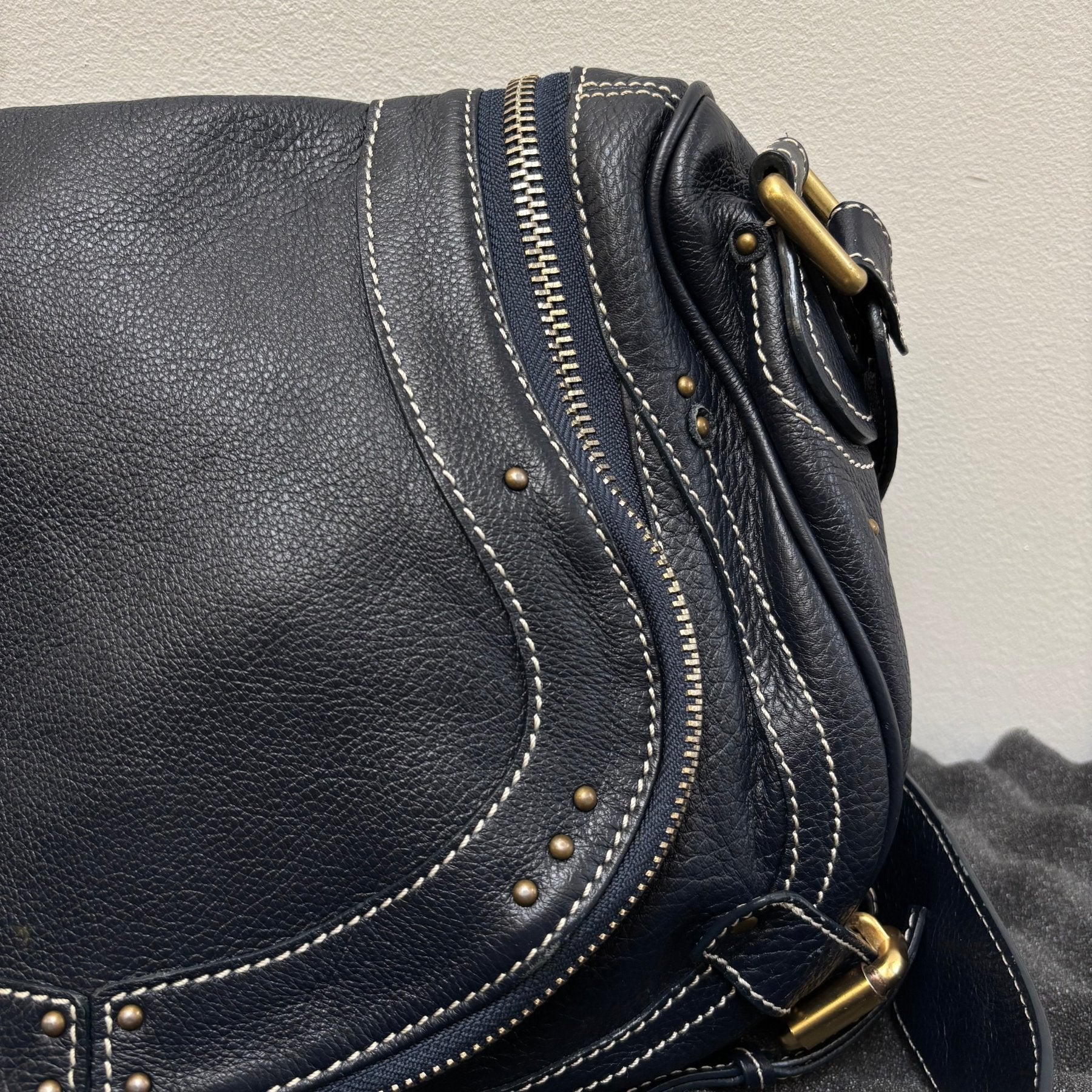 2010s Chloé Studded Leather Paraty Satchel Bag - Image 4