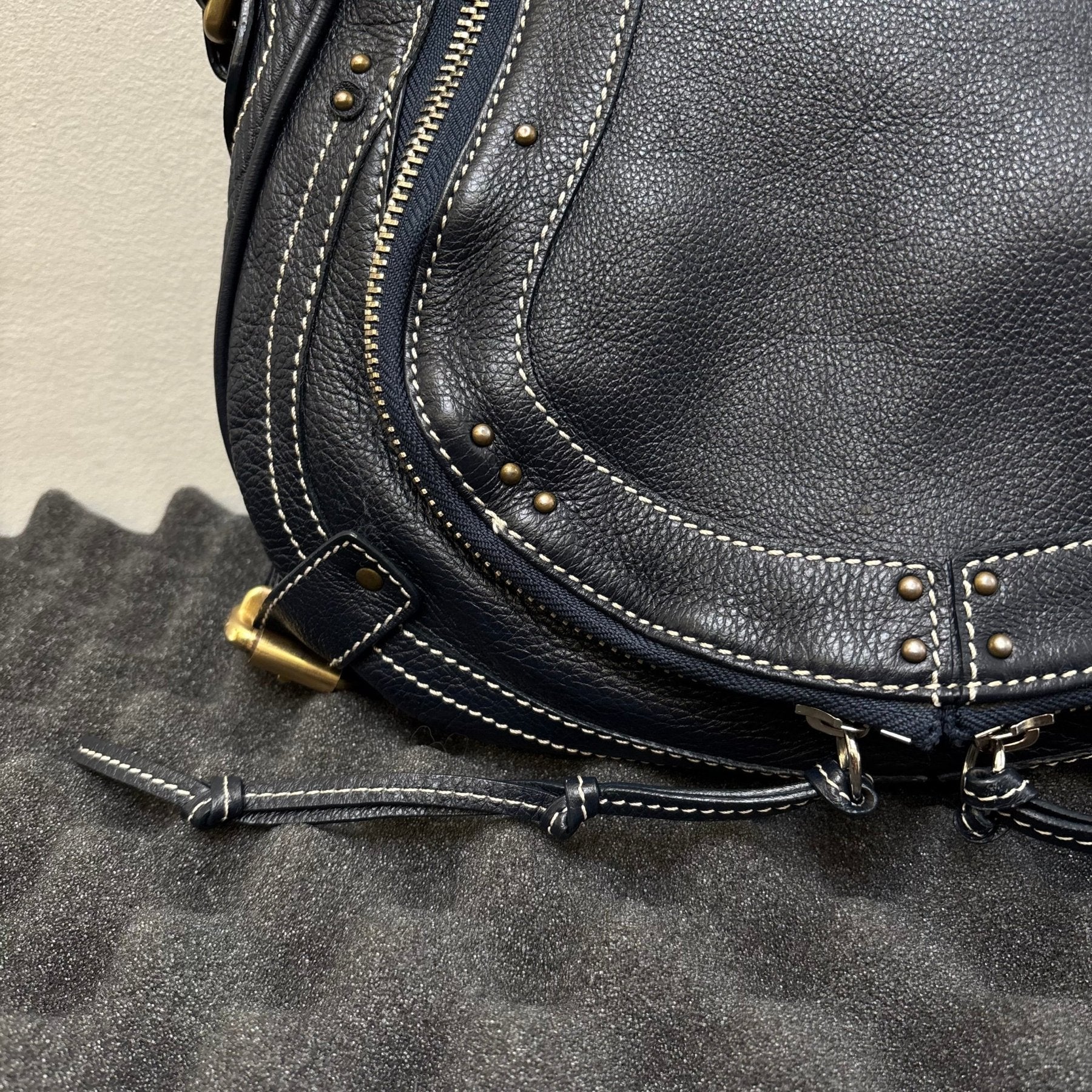 2010s Chloé Studded Leather Paraty Satchel Bag - Image 5