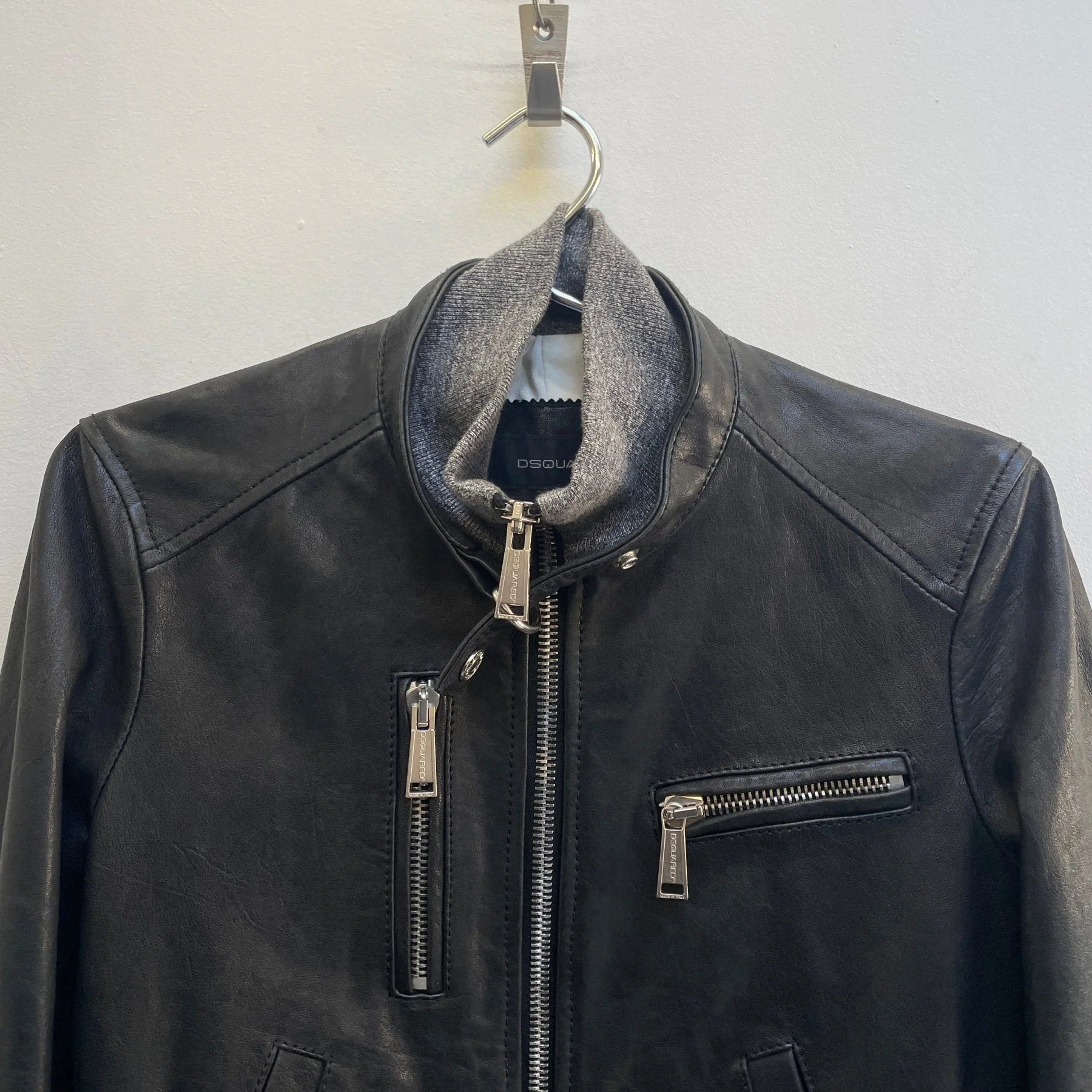 2010s Dsquared2 Hybrid Leather Biker Jacket - Image 3