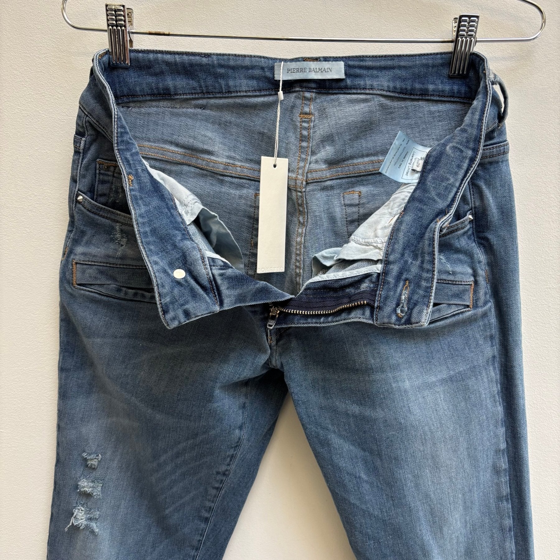 2010s Pierre Balmain Low Rise Biker Jeans - Image 9