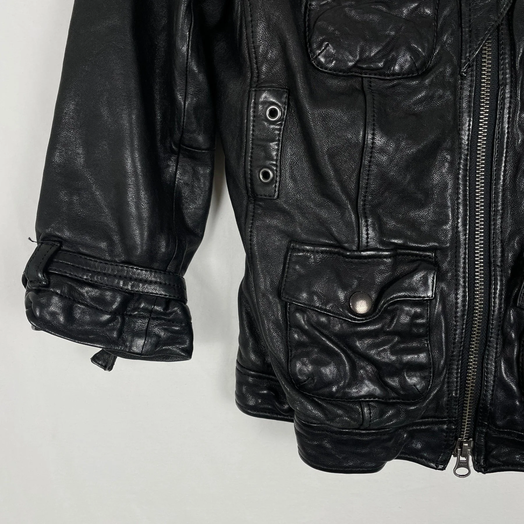5351 Pour Les Femmes Leather Biker Jacket - Image 3