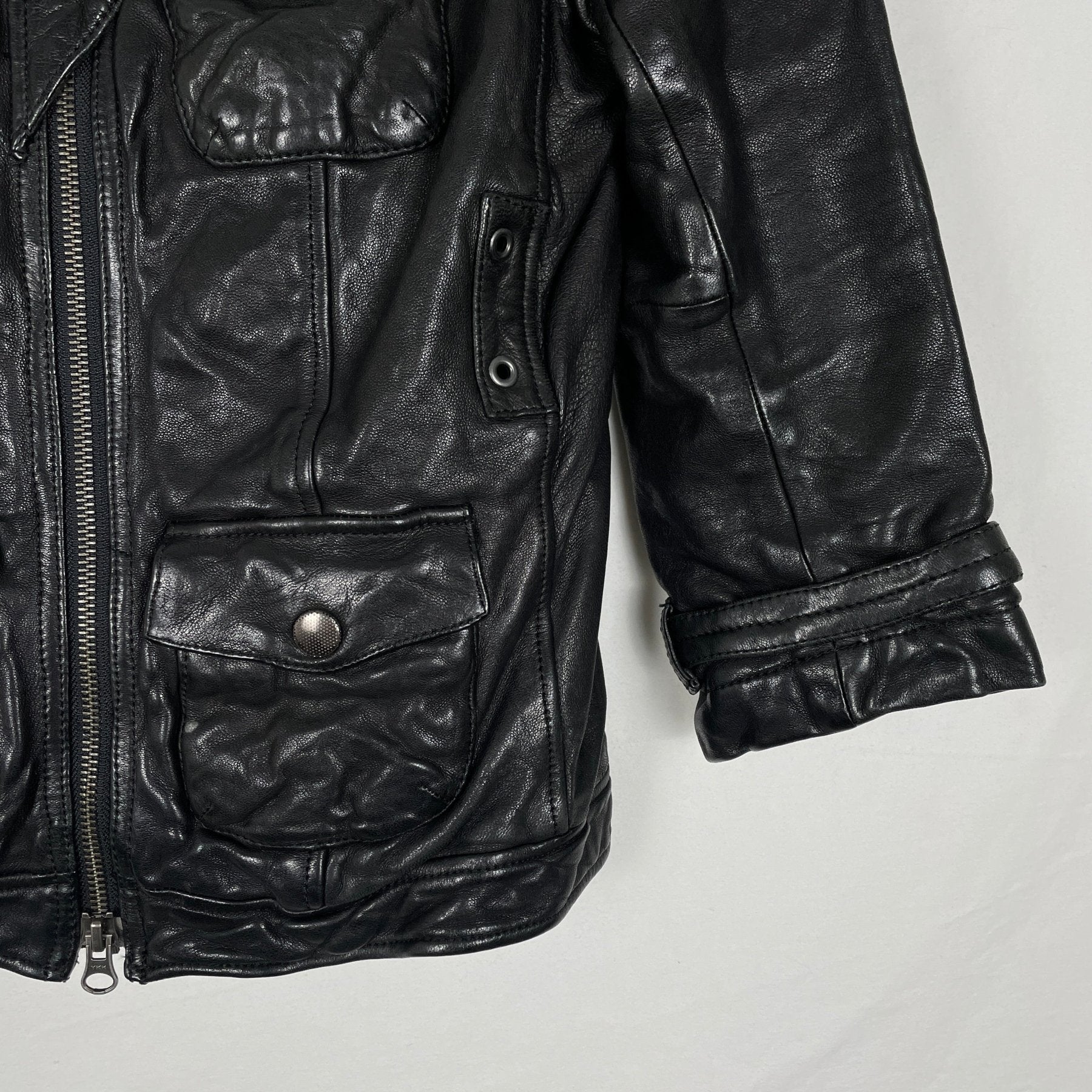 5351 Pour Les Femmes Leather Biker Jacket - Image 4