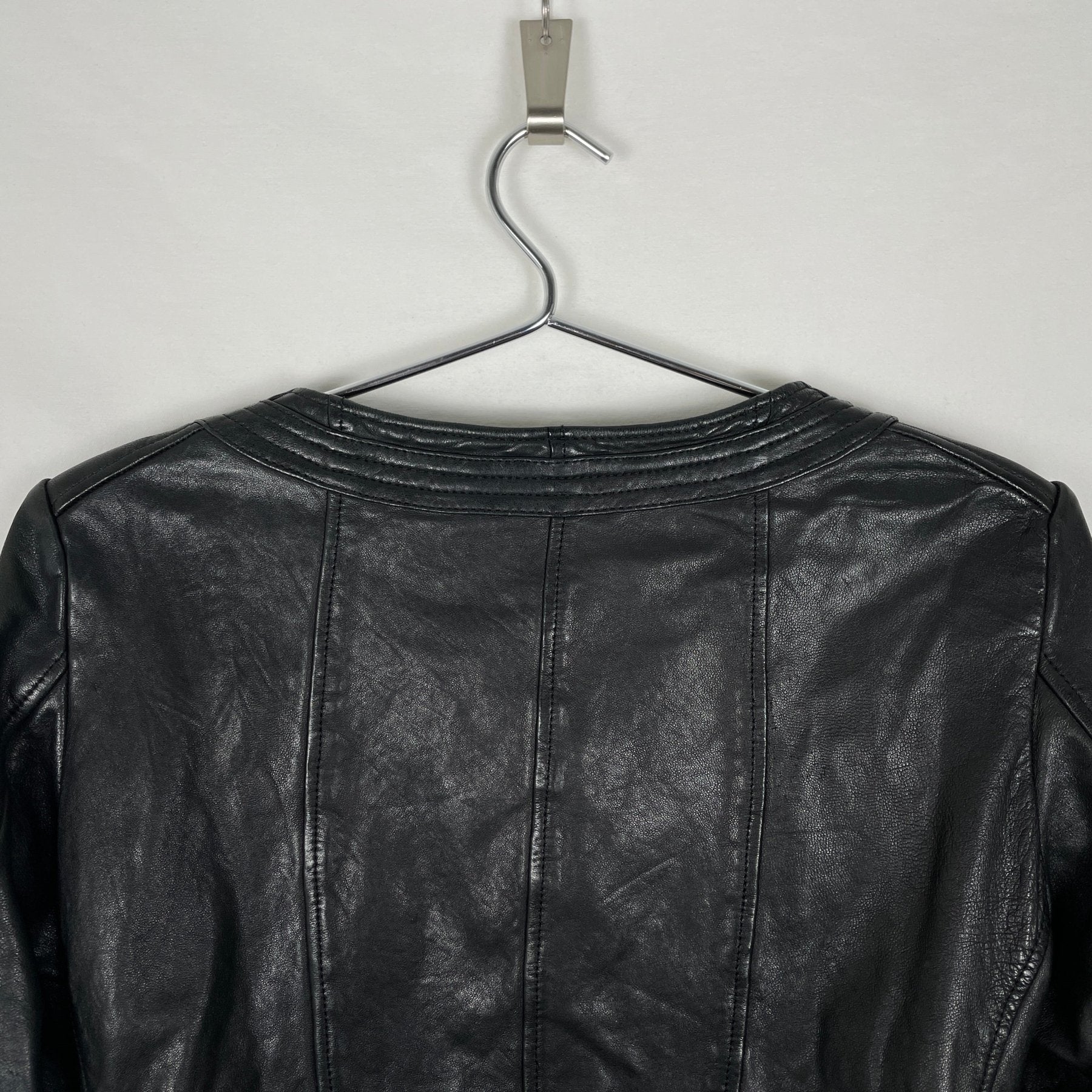 5351 Pour Les Femmes Leather Biker Jacket - Image 8