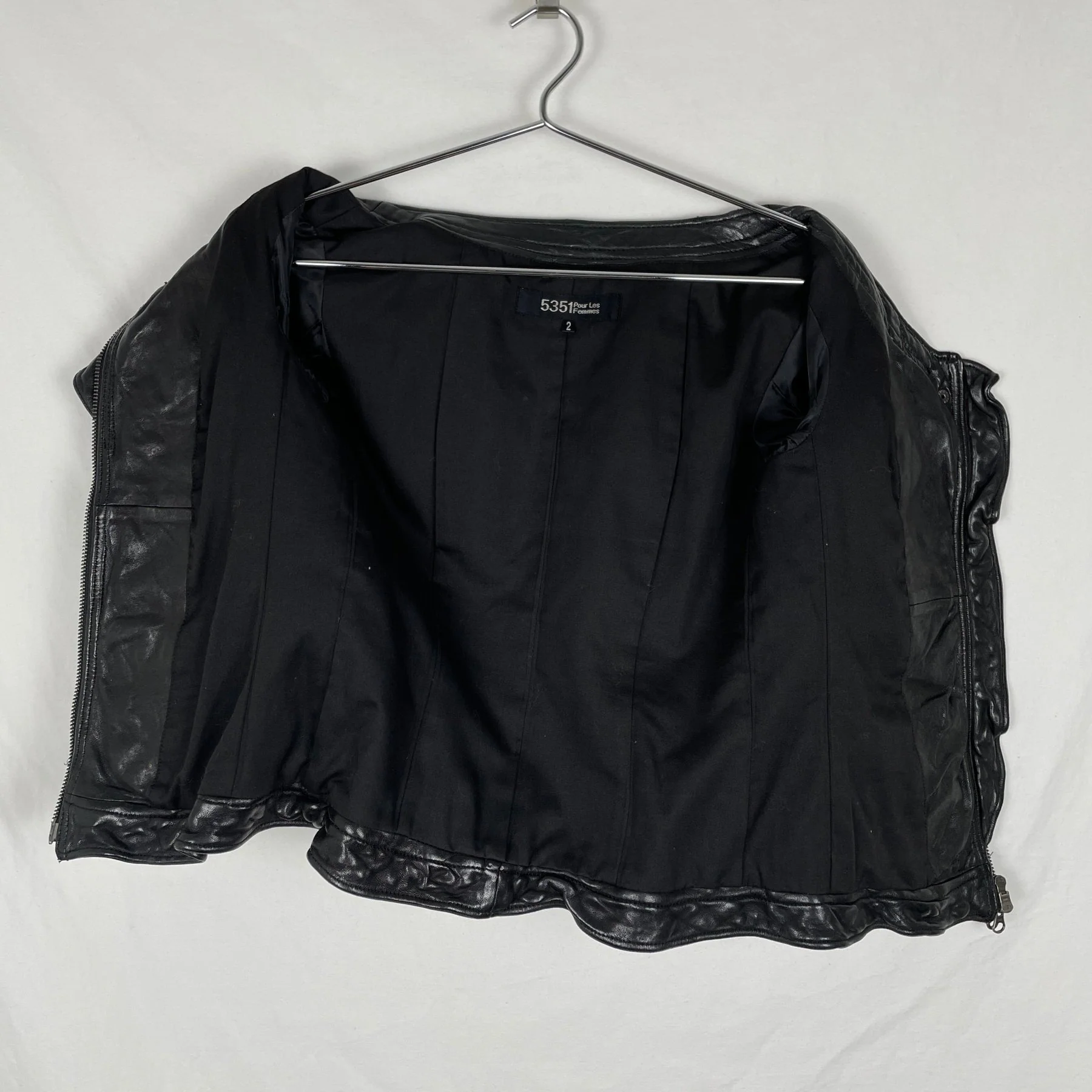 5351 Pour Les Femmes Leather Biker Jacket - Image 9
