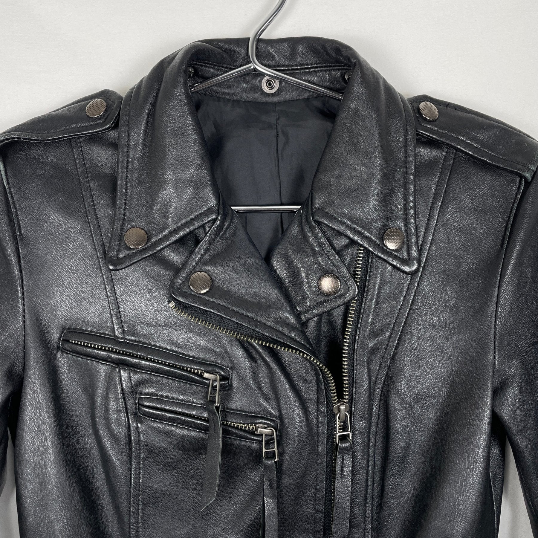 5351 Pour Les Femmes Leather Biker Jacket - Image 3