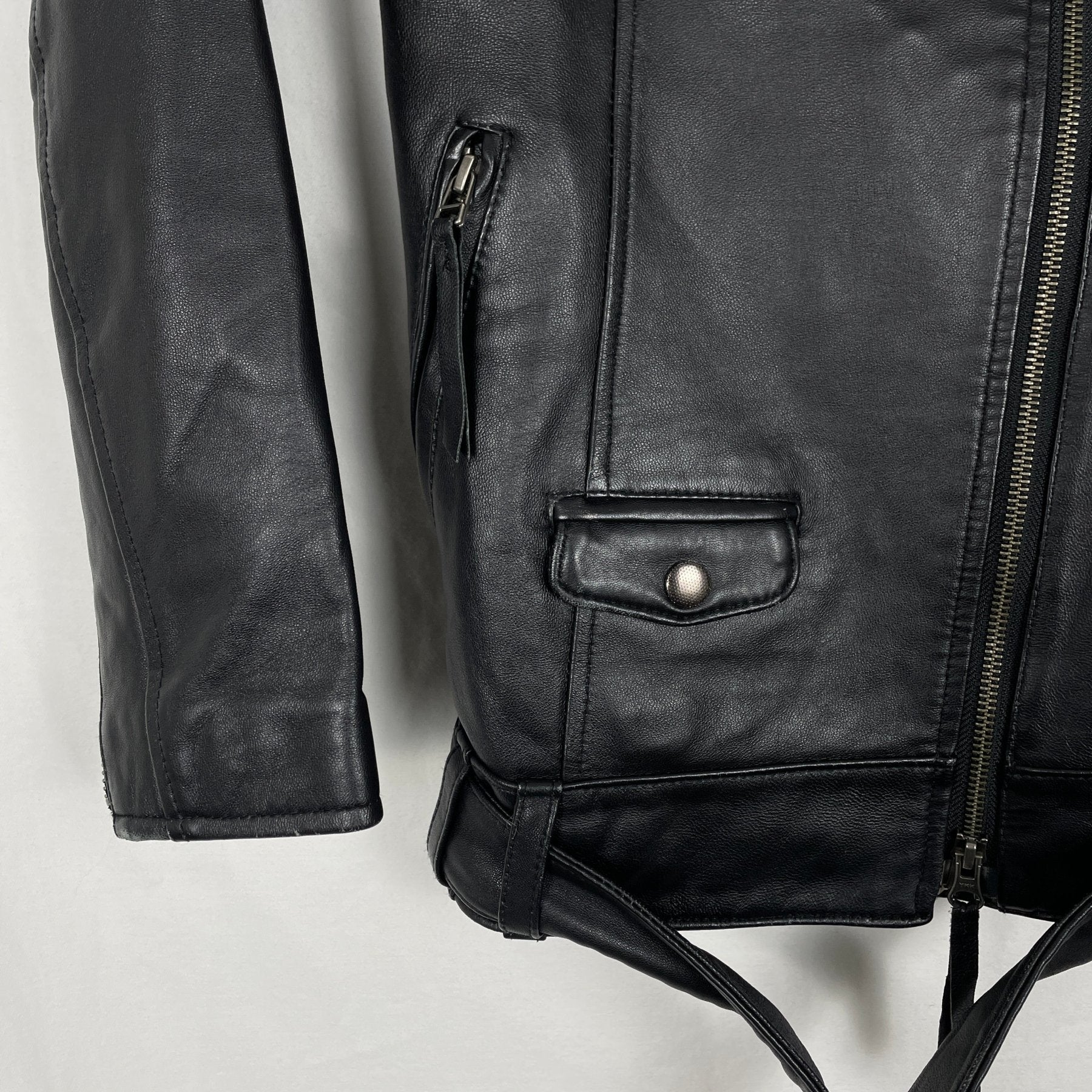 5351 Pour Les Femmes Leather Biker Jacket - Image 4