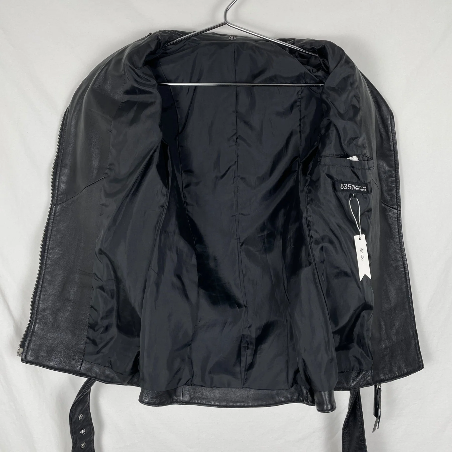 5351 Pour Les Femmes Leather Biker Jacket - Image 9