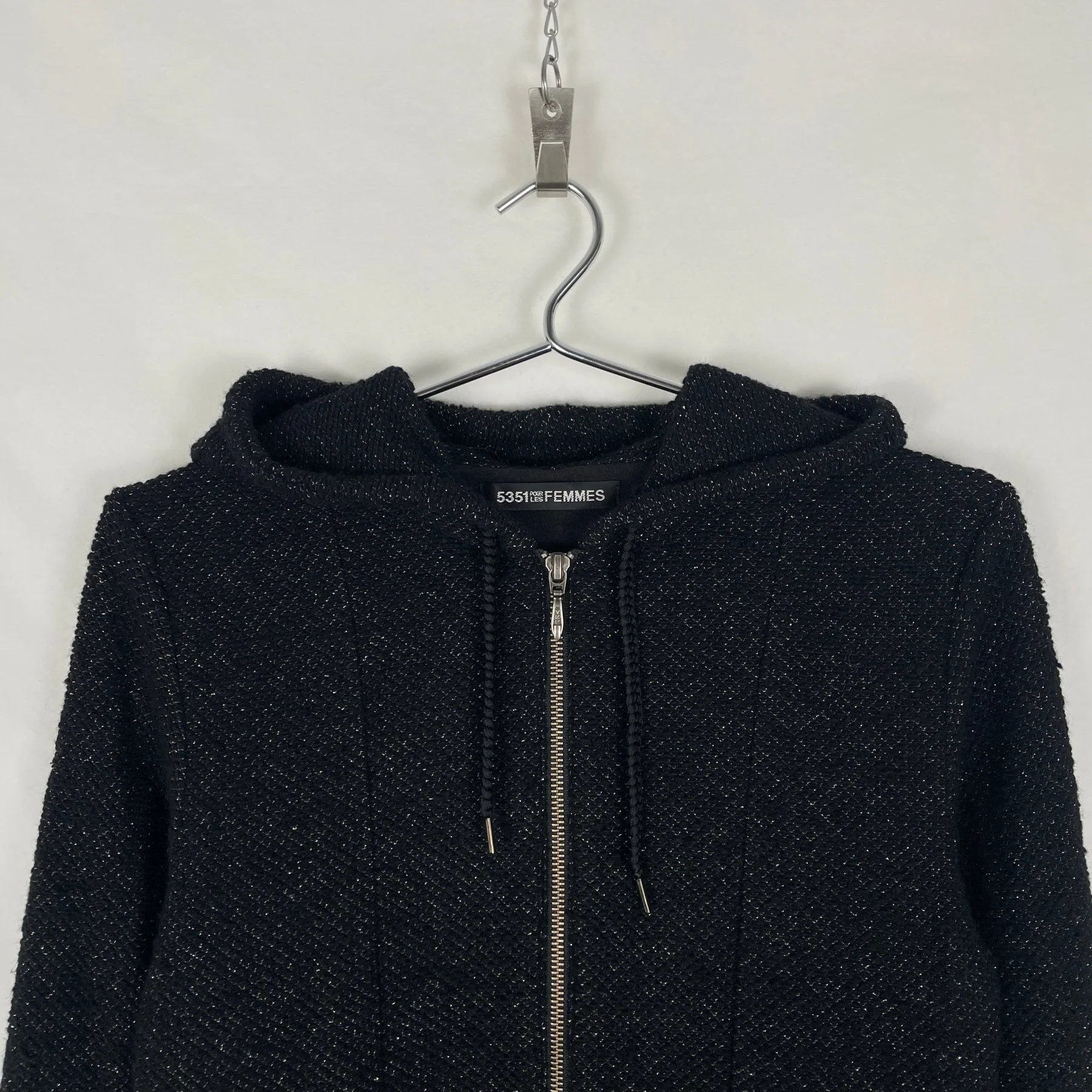 5351 Pour Les Femmes Shiny Speckle Hoodie - Image 3