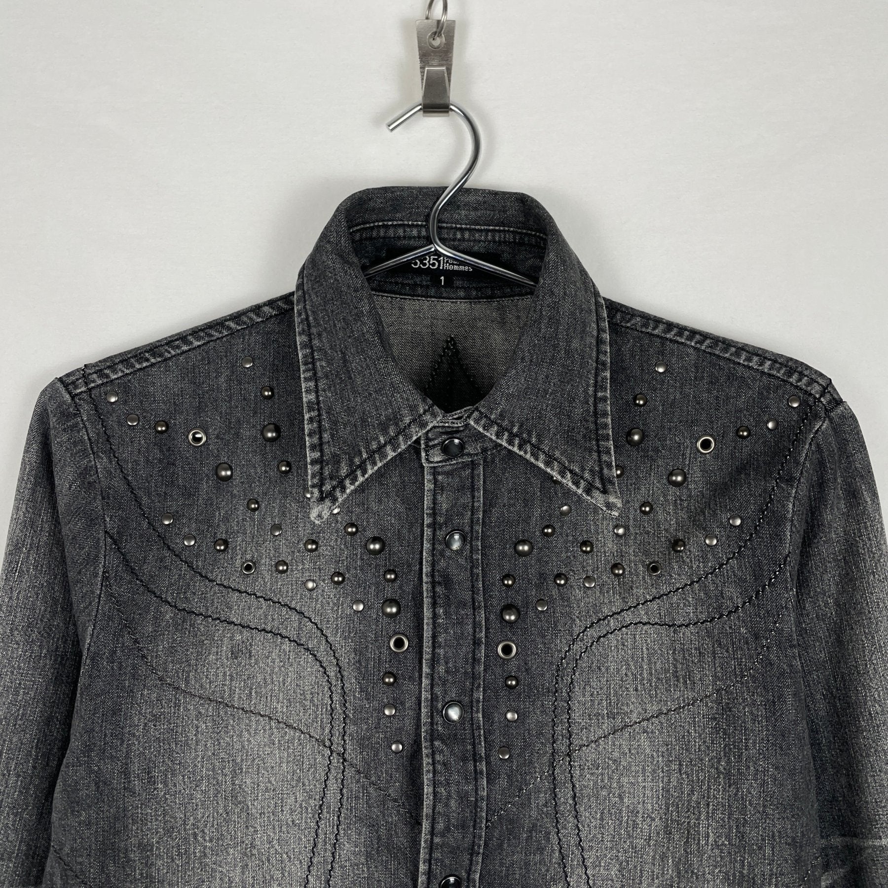 5351 Pour Les Hommes Denim Shirt With Studs - Image 5