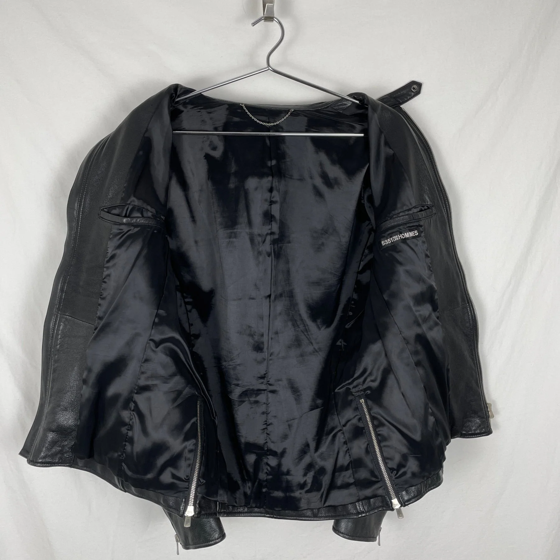 5351 Pour Les Hommes Biker Leather Jacket - Image 7