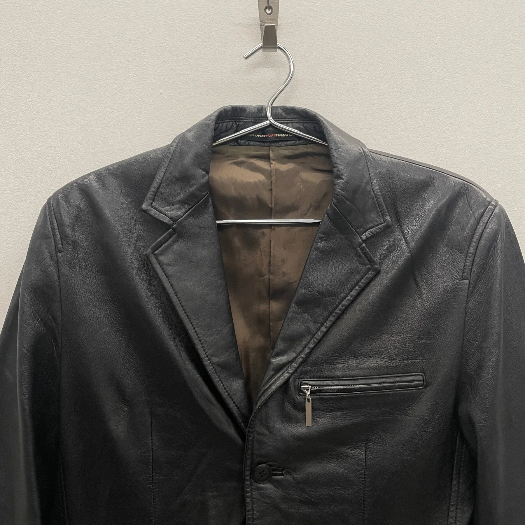 80s Objet by Jean Paul Gaultier Leather Blazer Jacket - Image 3