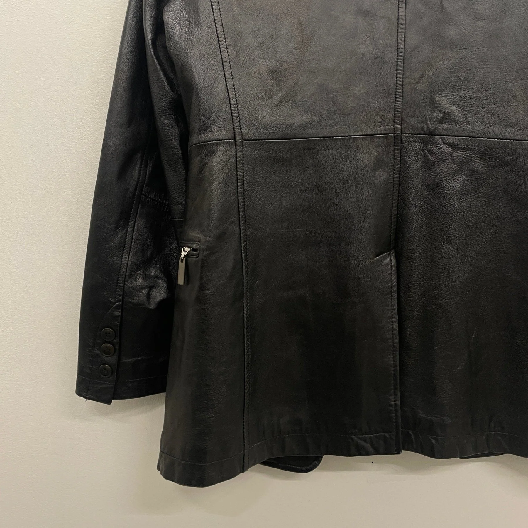 80s Objet by Jean Paul Gaultier Leather Blazer Jacket - Image 7