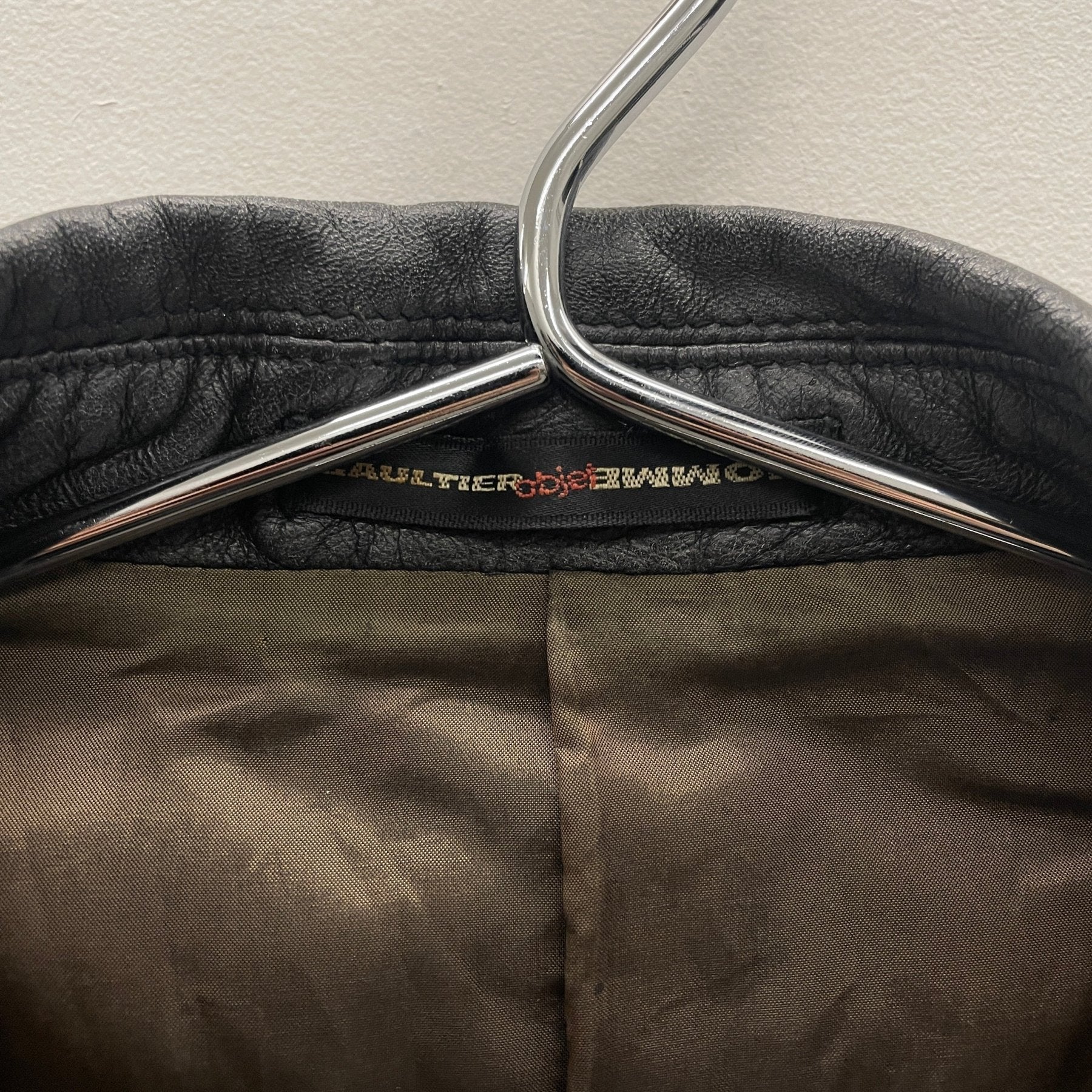 80s Objet by Jean Paul Gaultier Leather Blazer Jacket - Image 8