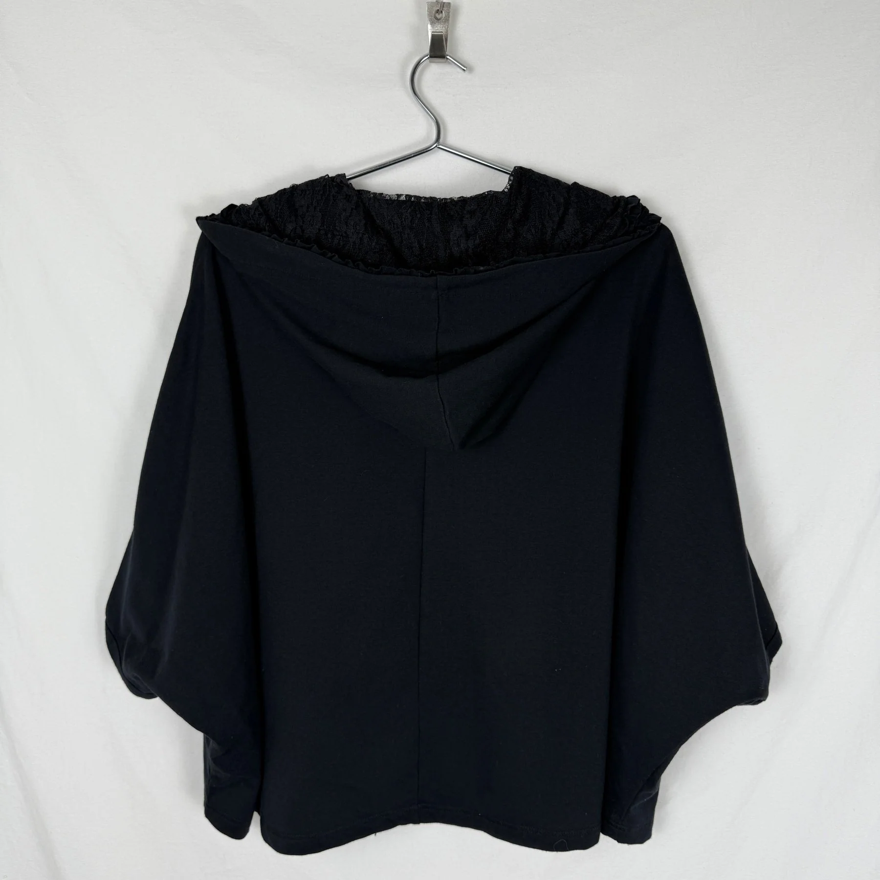 90s Atsuro Tayama "Refreshing" Lace Lined Hoodie Poncho - Image 2