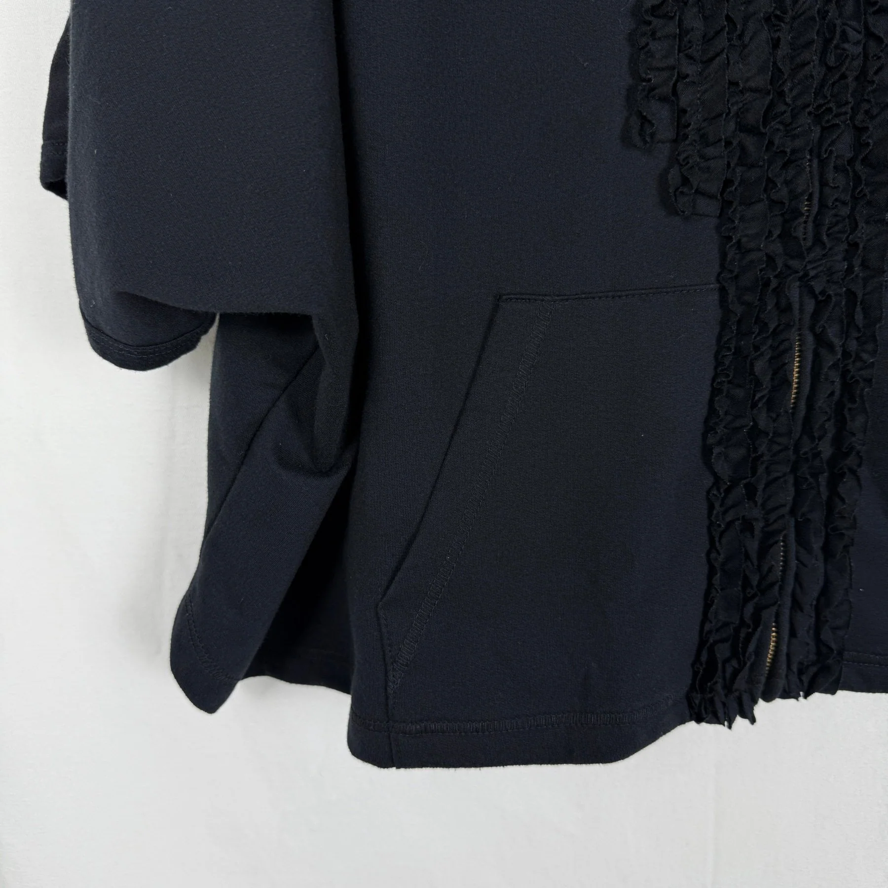 90s Atsuro Tayama "Refreshing" Lace Lined Hoodie Poncho - Image 4